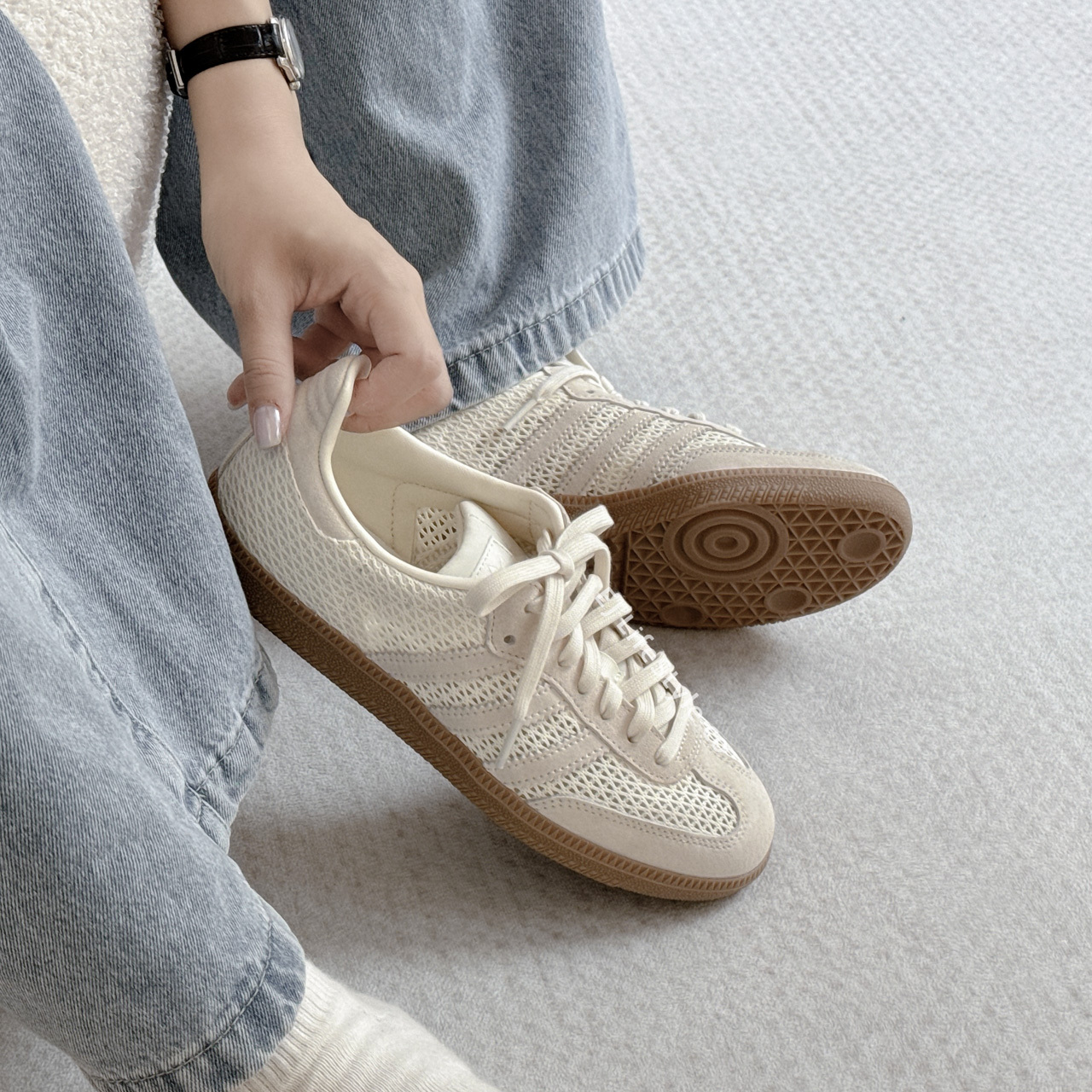 ADIDAS SAMBA OG 海鹽編織 奶油色 米色 米灰 焦糖底 女鞋 KK3528 / 現貨