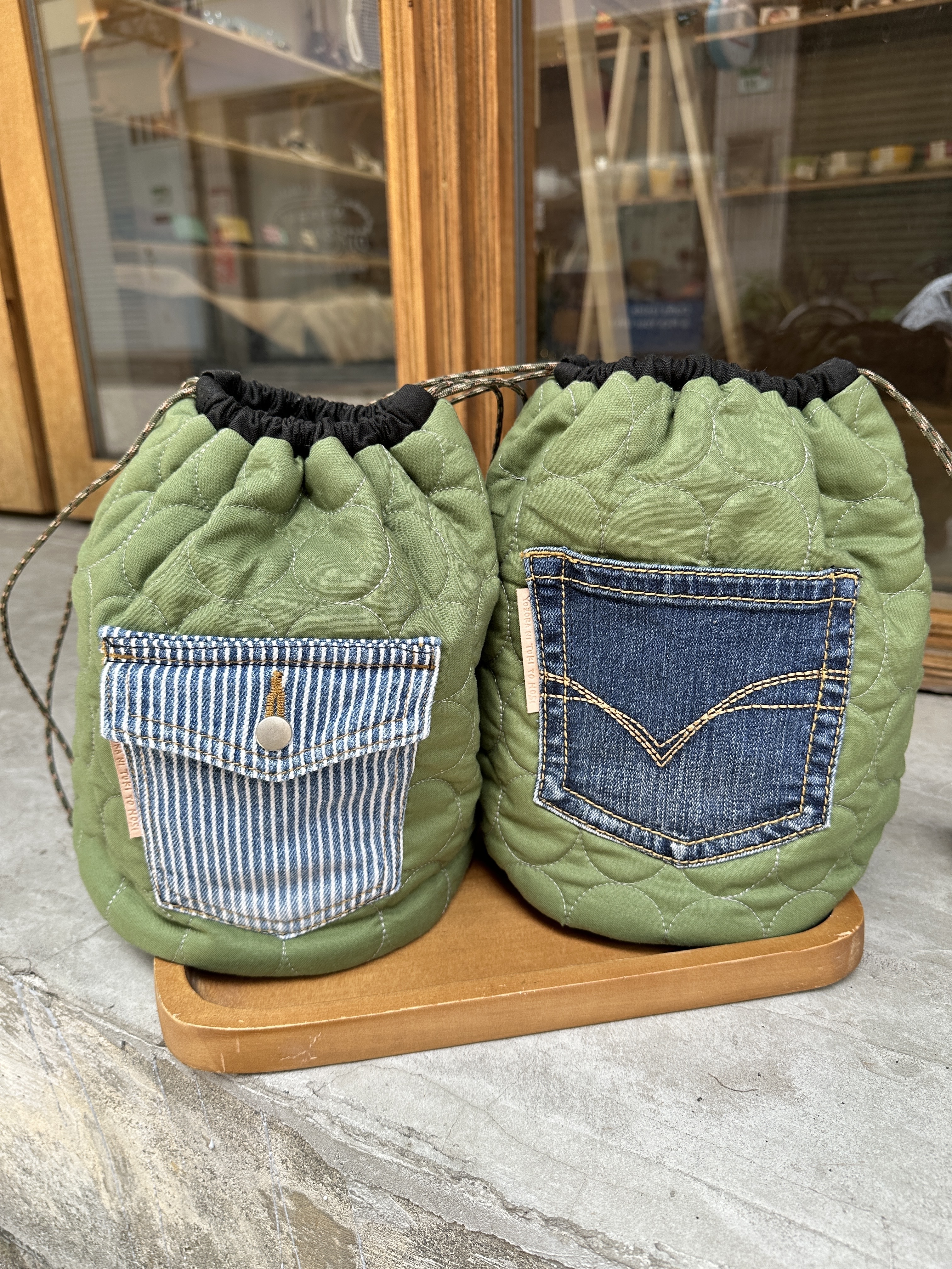 [夜空に月と星] 丹寧圓底束口包 | yozora04