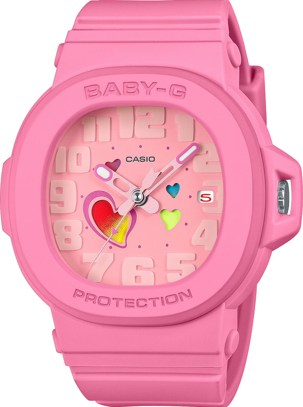 萬年鐘錶 - BABY-G G+PLUS   可拆卸錶圈繽紛變換愛心指針防水運動錶 BGA-10-4A  錶徑 : 42.1 MM