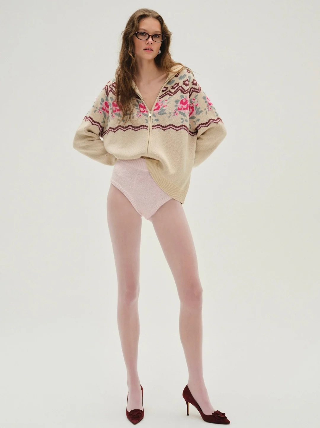 Ski Lodge Knit Zip Up Sweater