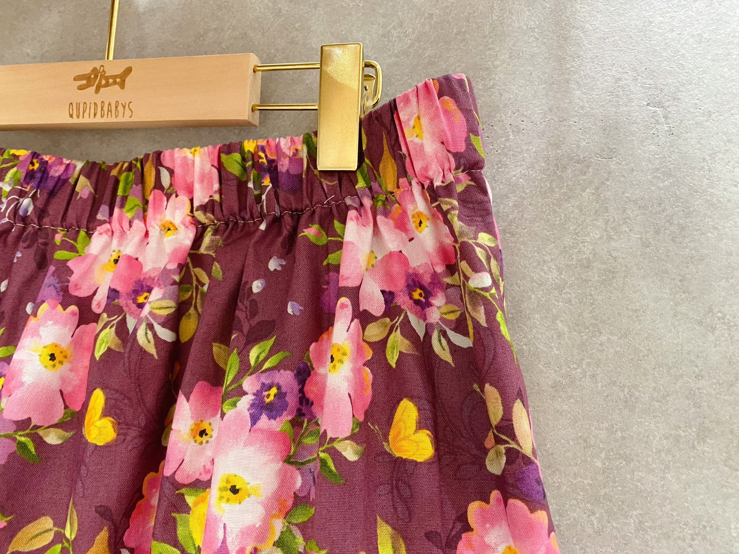 粉紫底粉花 媽咪蛋糕長裙