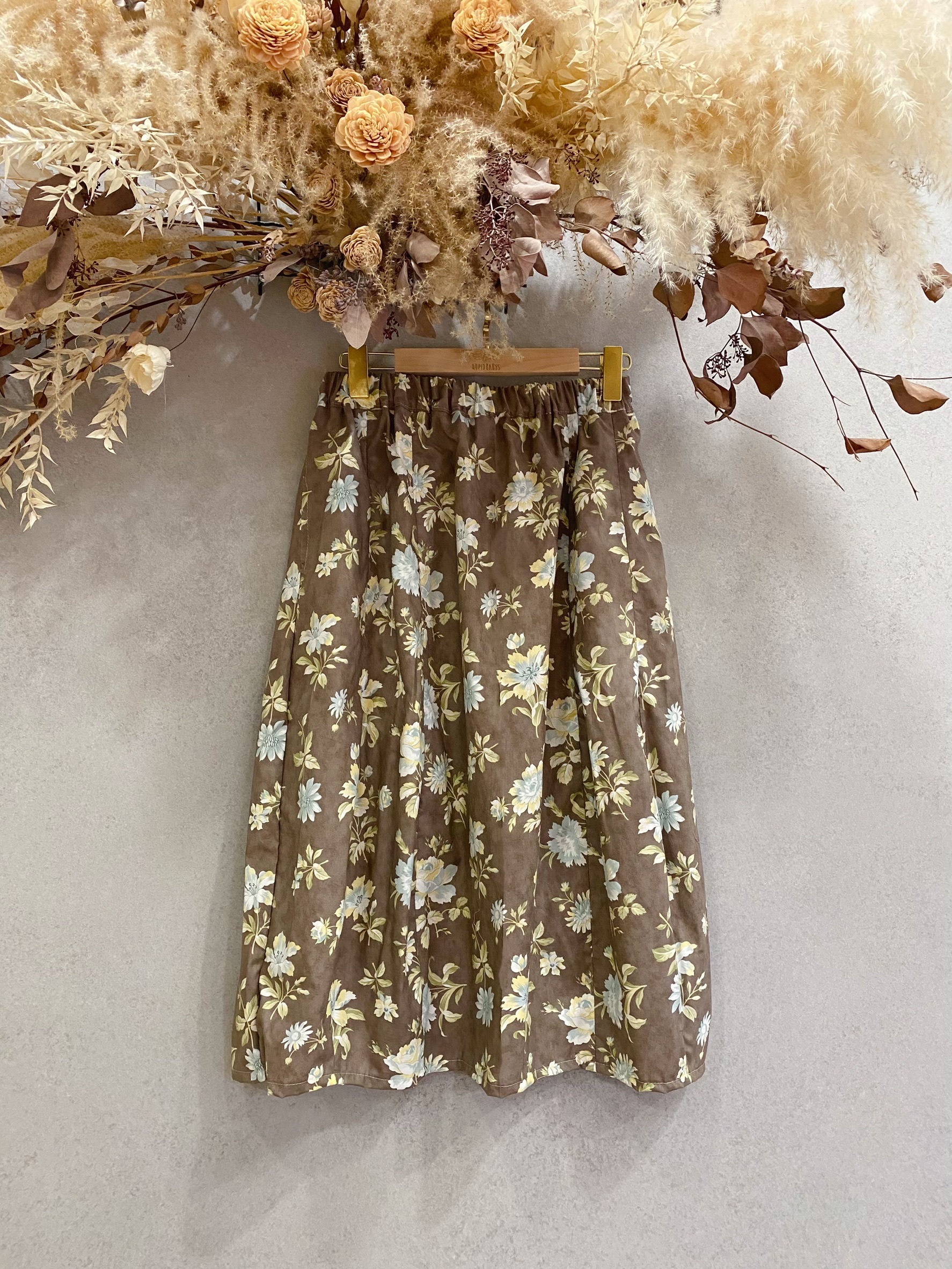 咖啡底白花 媽咪南瓜長裙