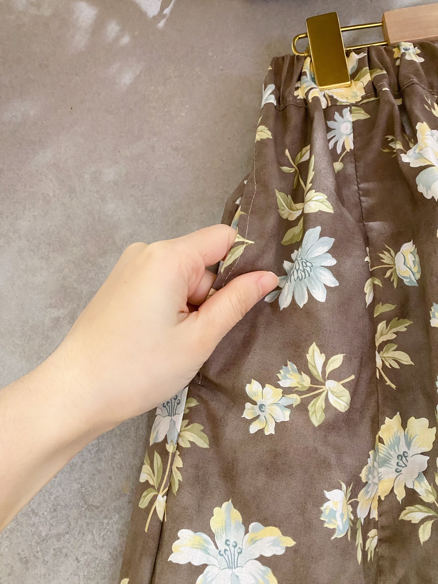 咖啡底白花 媽咪南瓜長裙