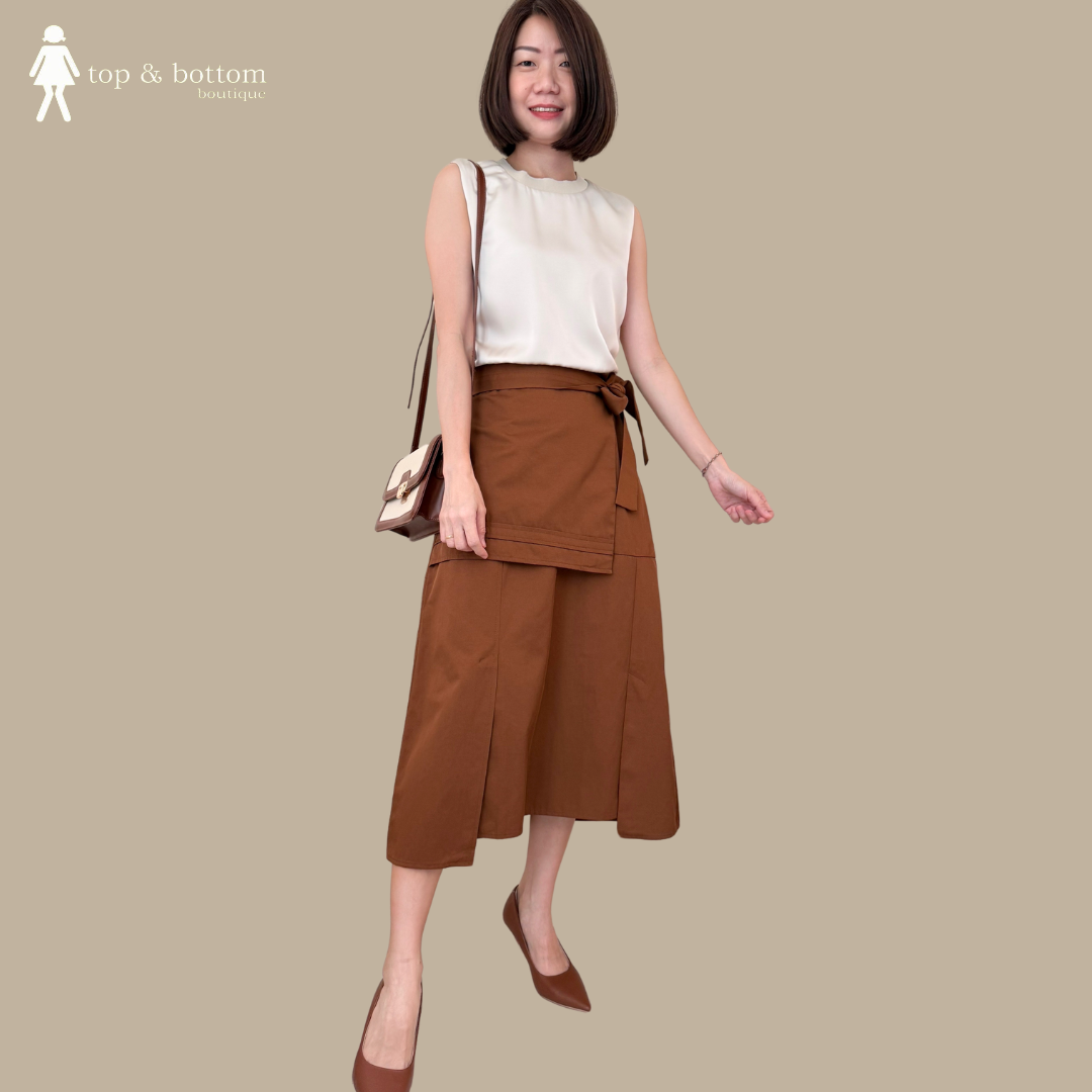 SLEEVELESS 2 TONE WRAP FRONT DRESS