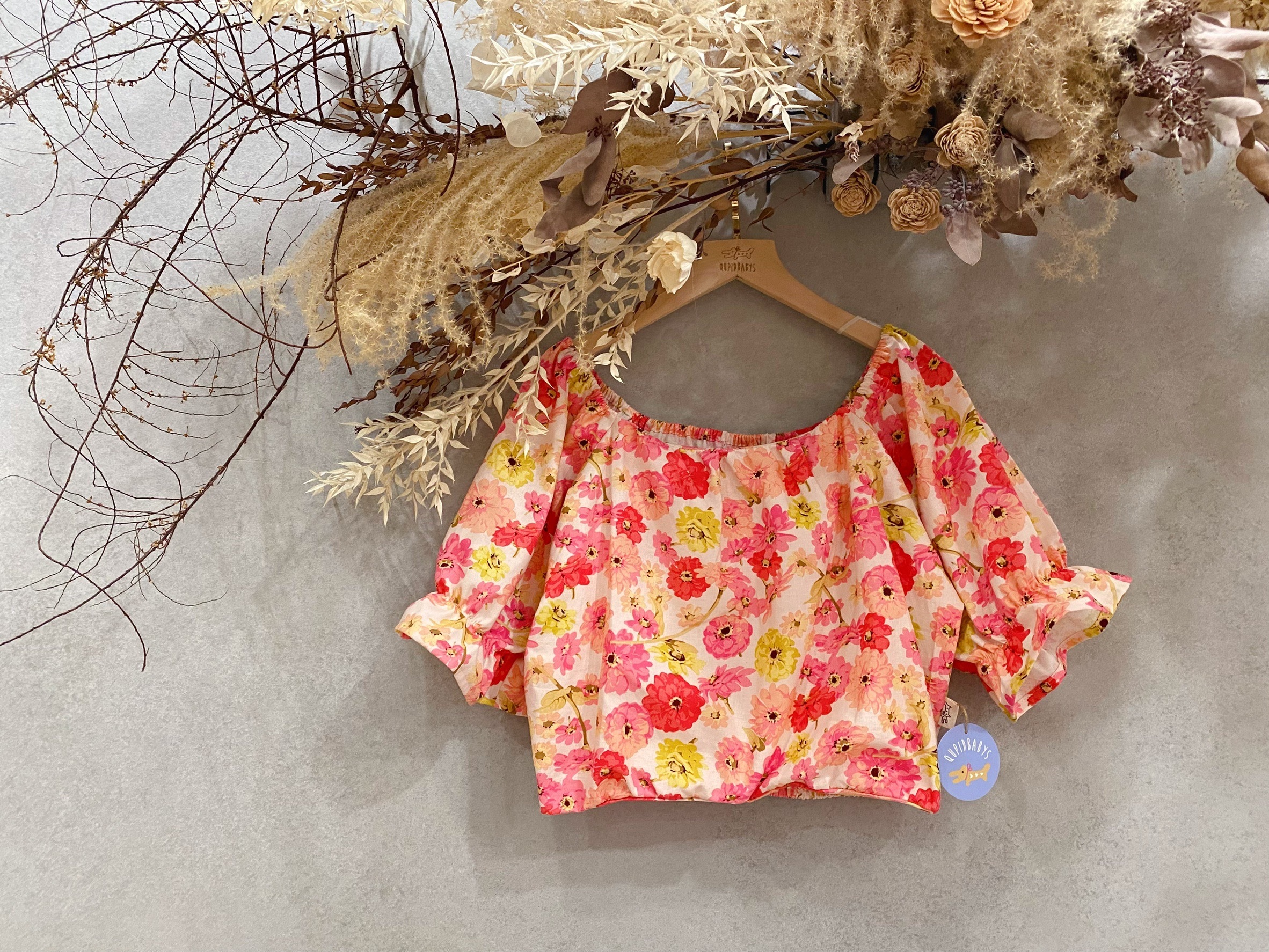 粉黃花卉 媽咪茉莉上衣