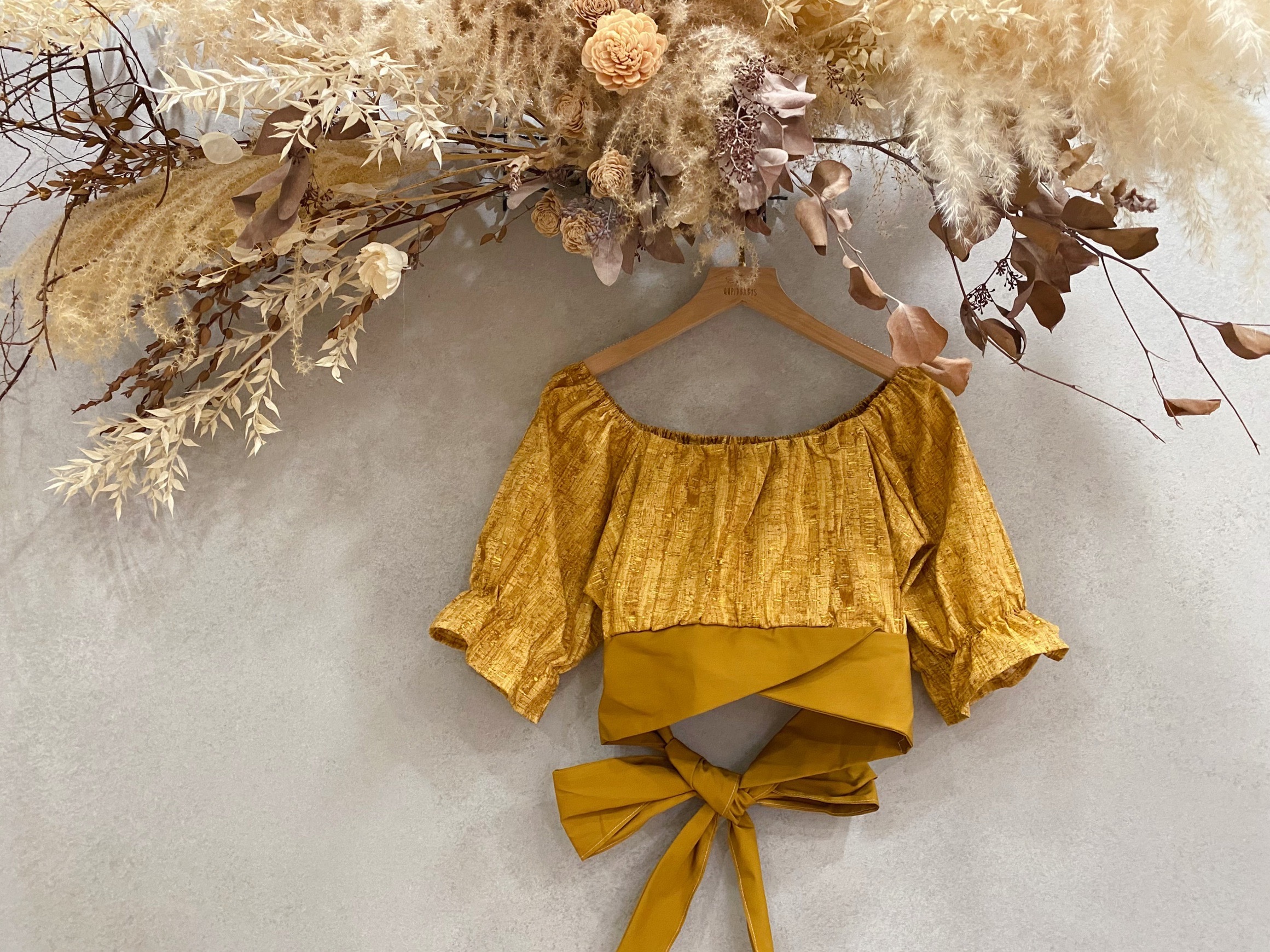 黃燙金刷色 媽咪茉莉上衣