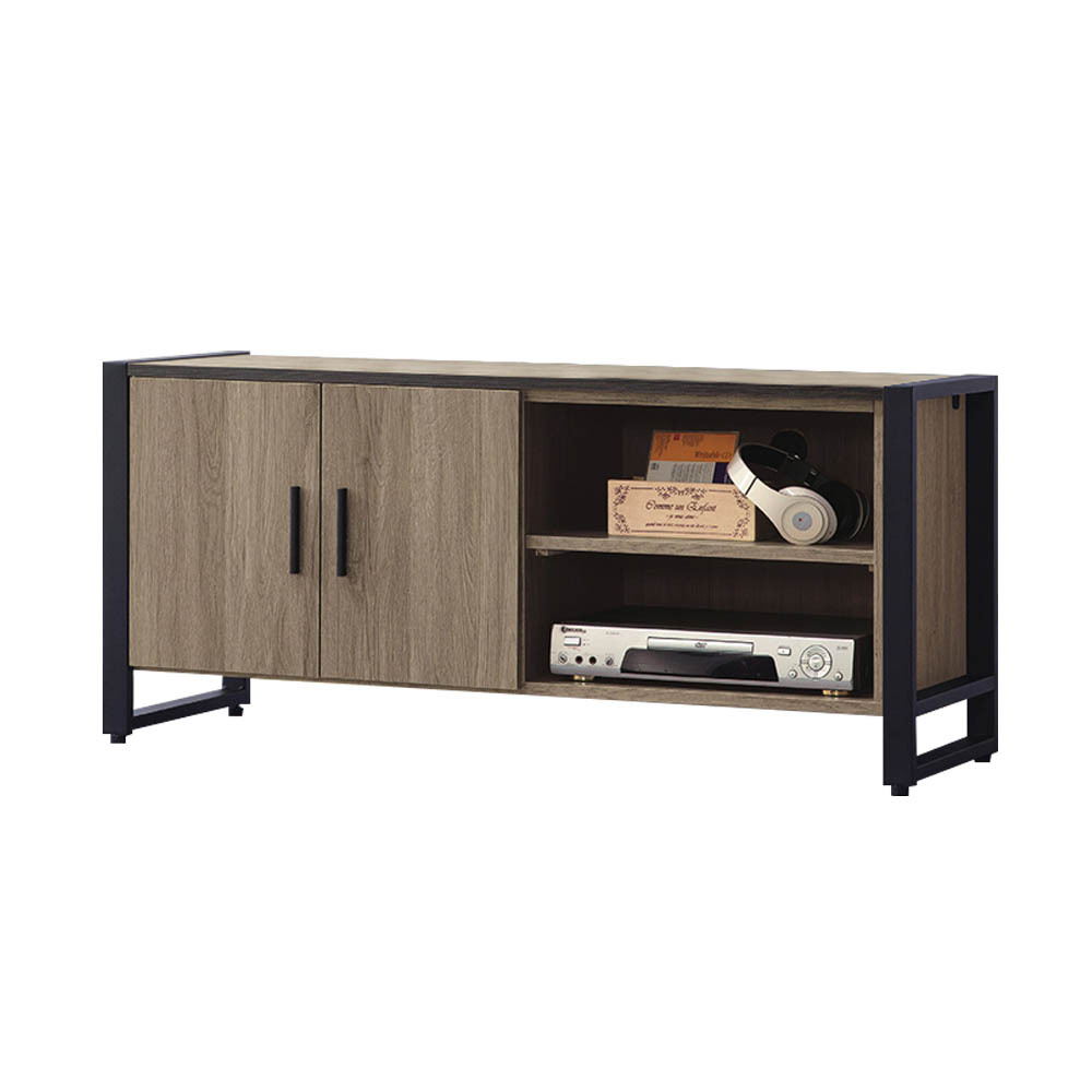 艾南3.9尺工業風電視櫃/長櫃/視聽櫃(灰橡色)