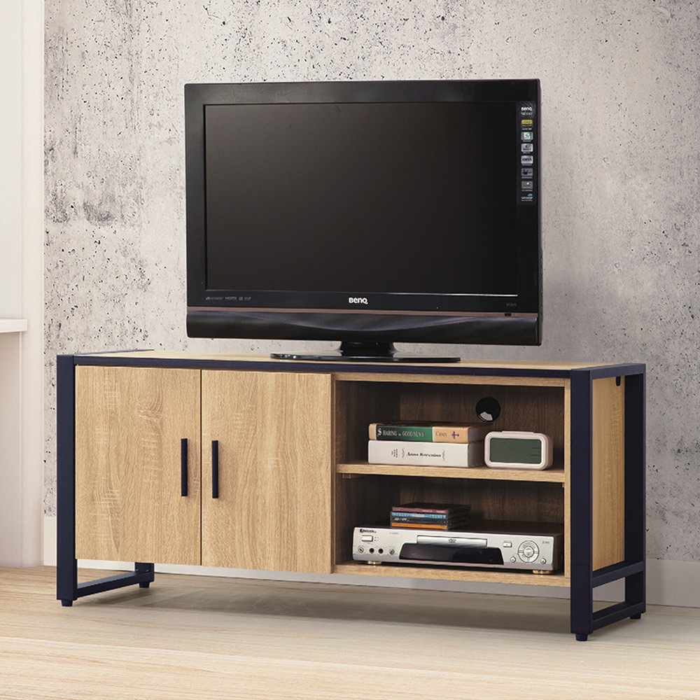 艾南3.9尺工業風電視櫃/長櫃/視聽櫃(梧桐色)