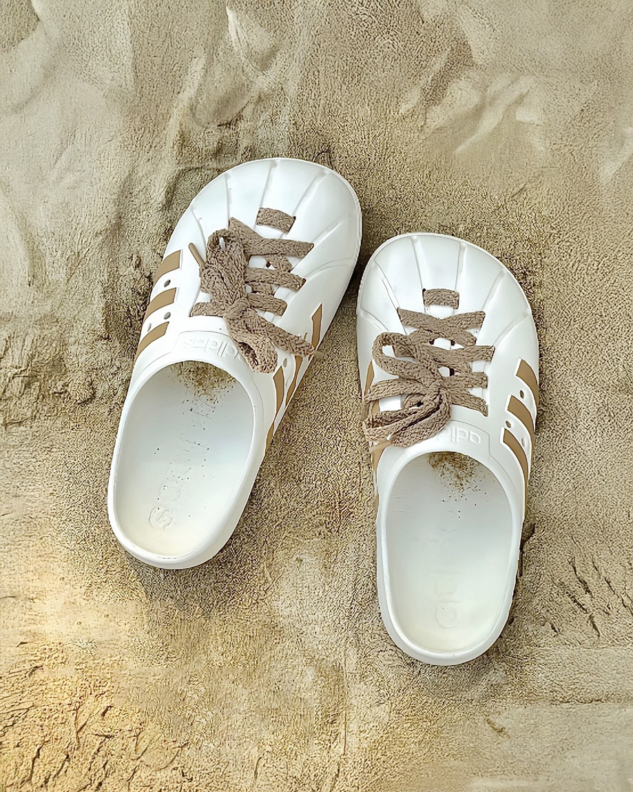 ADIDAS ADILETTE CLOGS 懶人鞋 洞洞拖鞋 防水 海鹽泰奶 棕橘 咖啡 米色 鞋帶款 男女鞋 JQ2117 / 預購