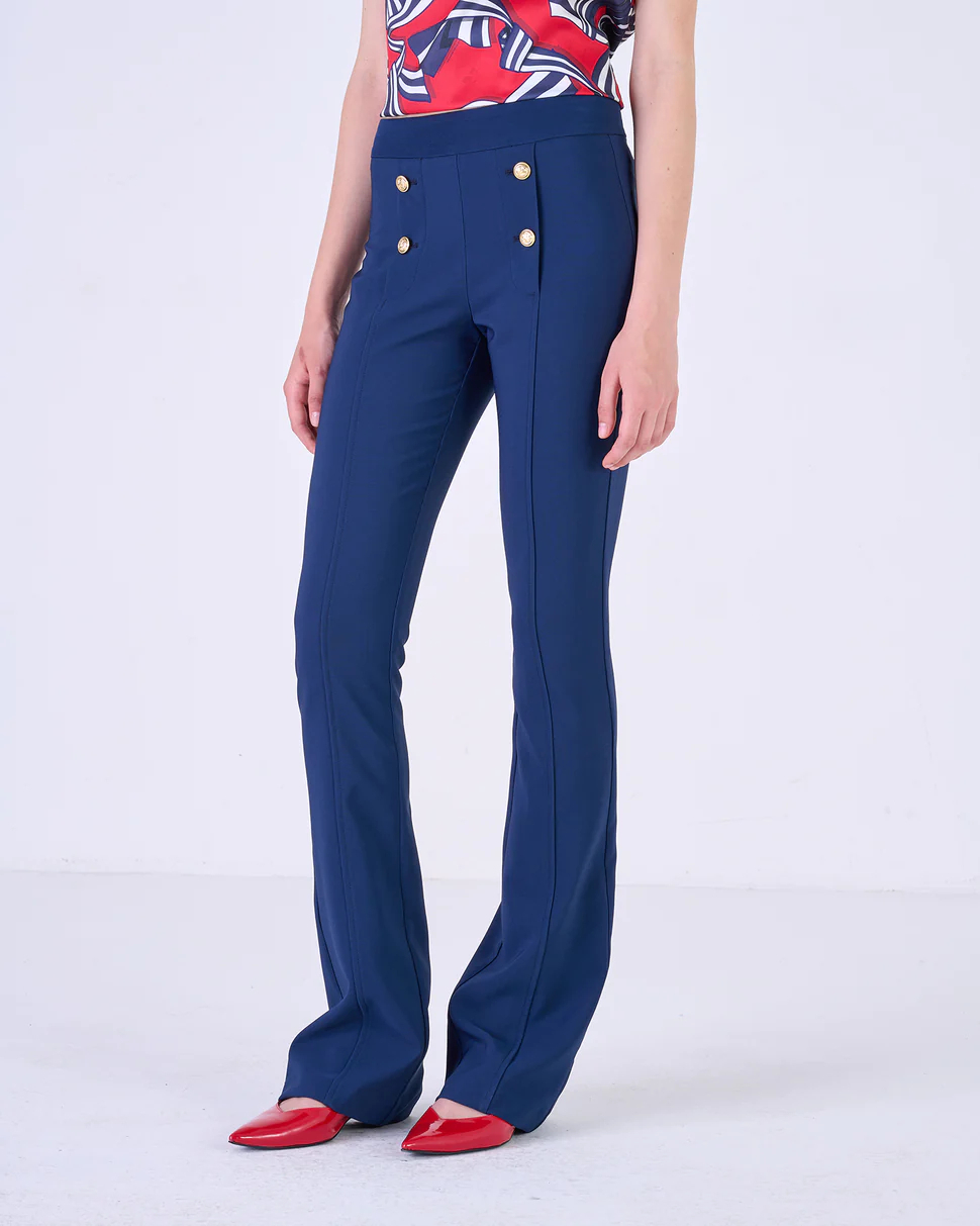 【Silvian Heach】帥氣排扣修身長褲