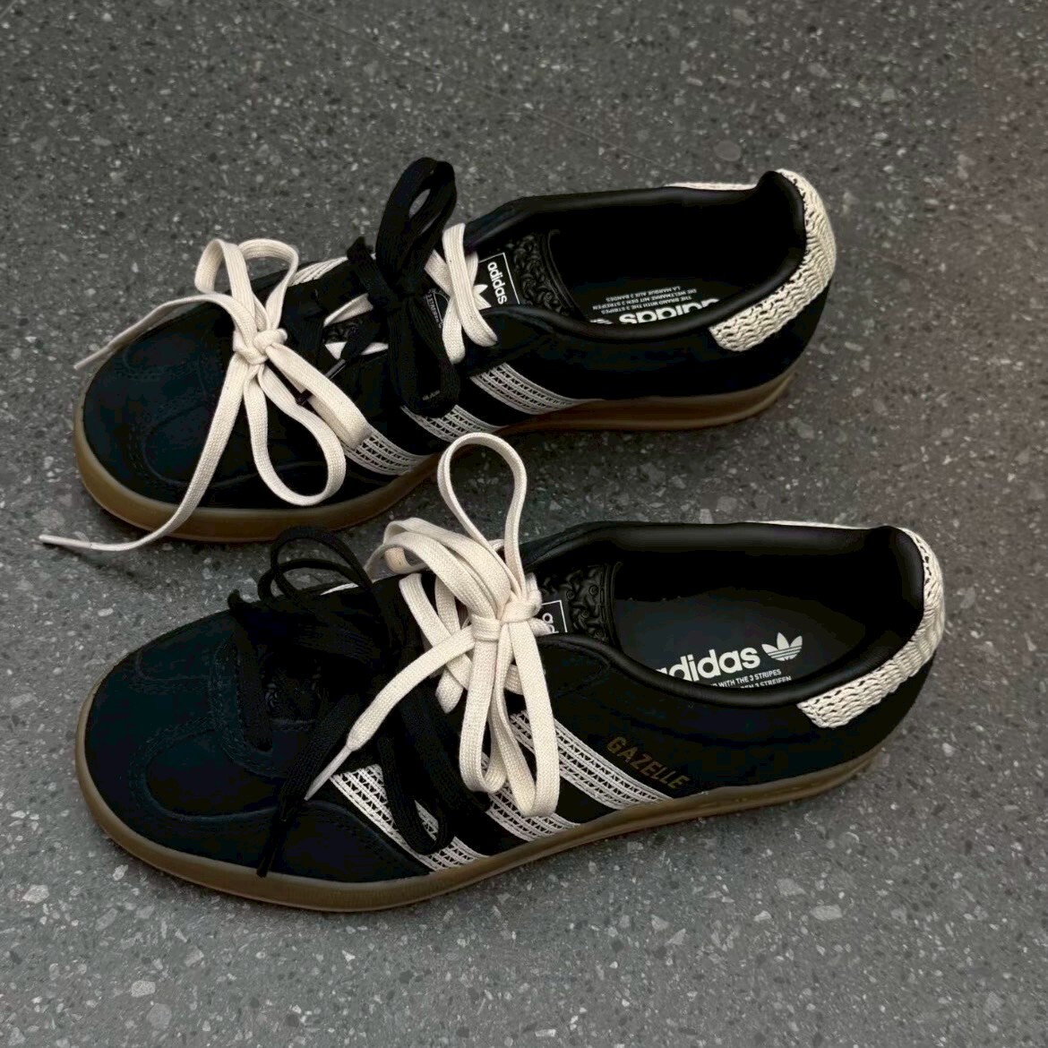 Adidas Gazelle Indoor Black 黑白麂皮 編織 復古 焦糖底 德訓鞋