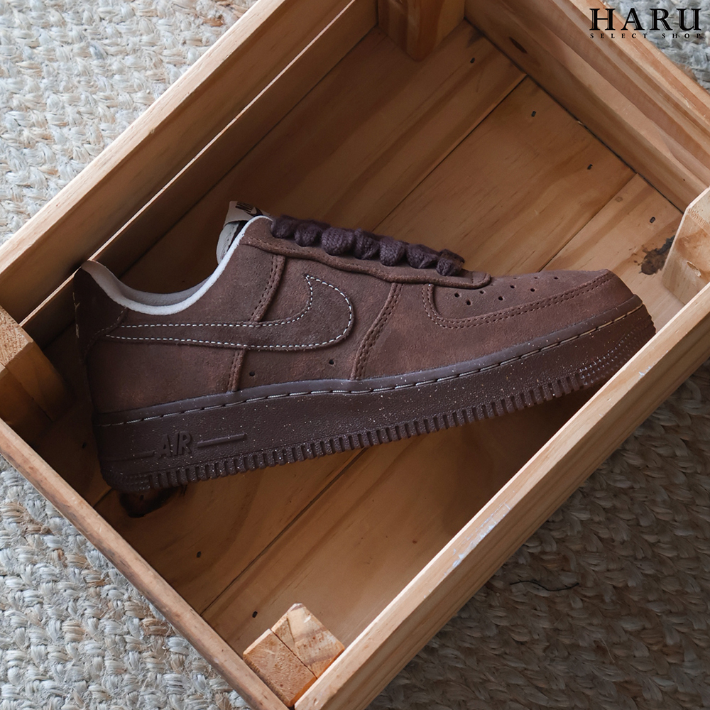 韓國限定 NIKE AIR FORCE 1 "CACAO WOW" AF1 奶油摩卡棕 美拉德 小熊棕 女生復古休閒鞋 FQ8901-259
