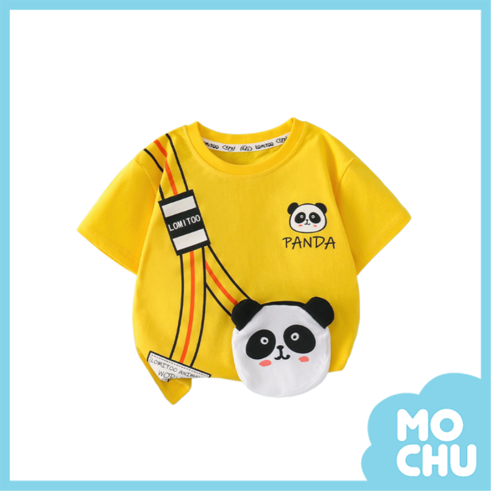 熊貓包包假背帶短袖上衣