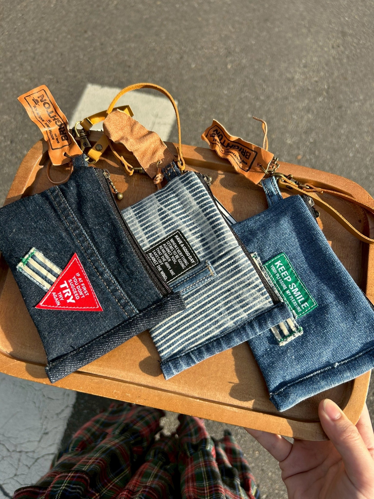 [夜空に月と星] 丹寧伸縮鑰匙票卡夾 | yozora01