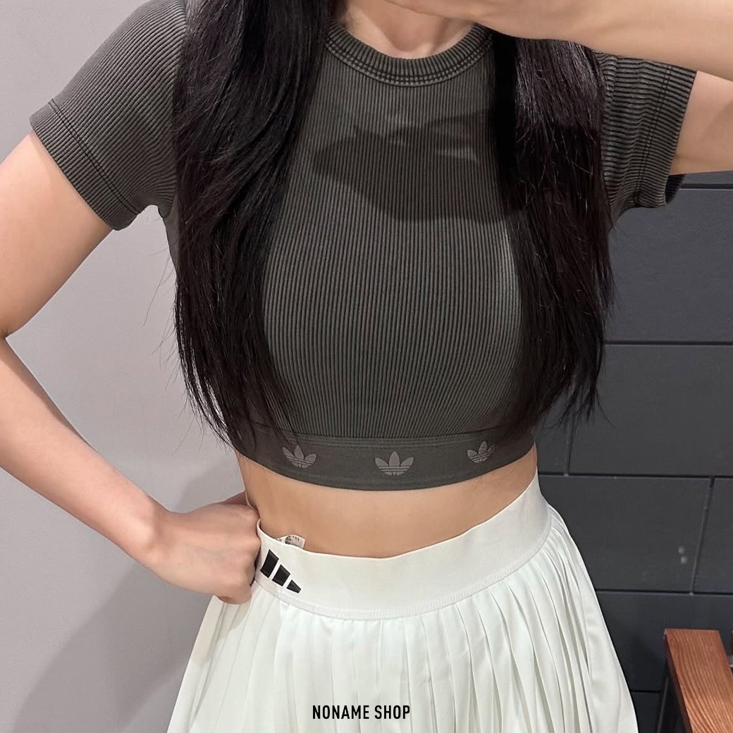 ADIDAS RIB SS TOP 羅紋 串標 短版 短袖 兩色 (女款)