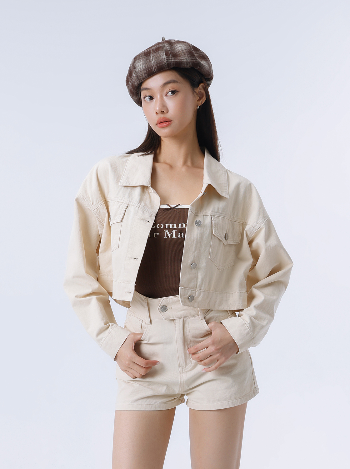 【期間限定】夏日輕薄斜紋短版外套