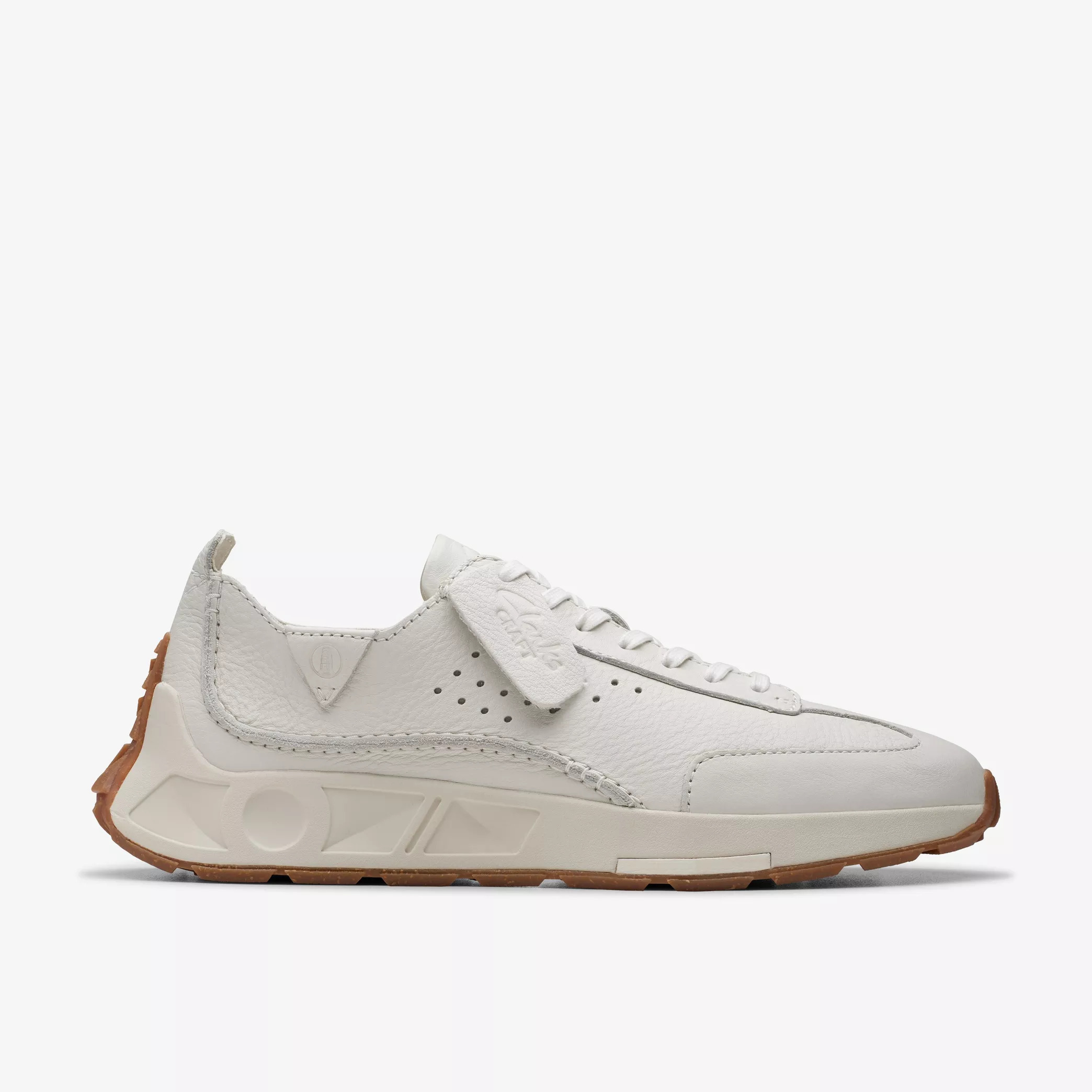 Clarks - Craft Speed White Leather Sneakers 26172926-WH