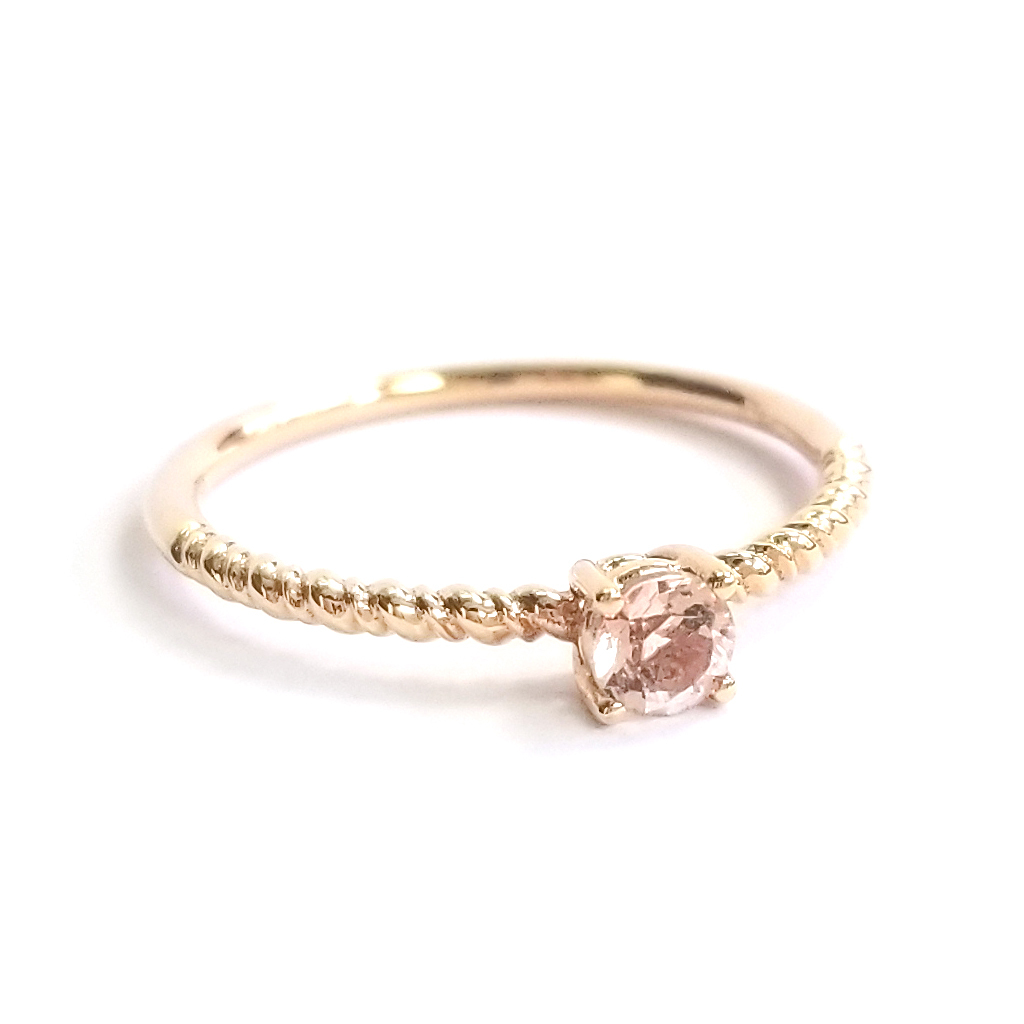 18k玫瑰金摩根石戒指
