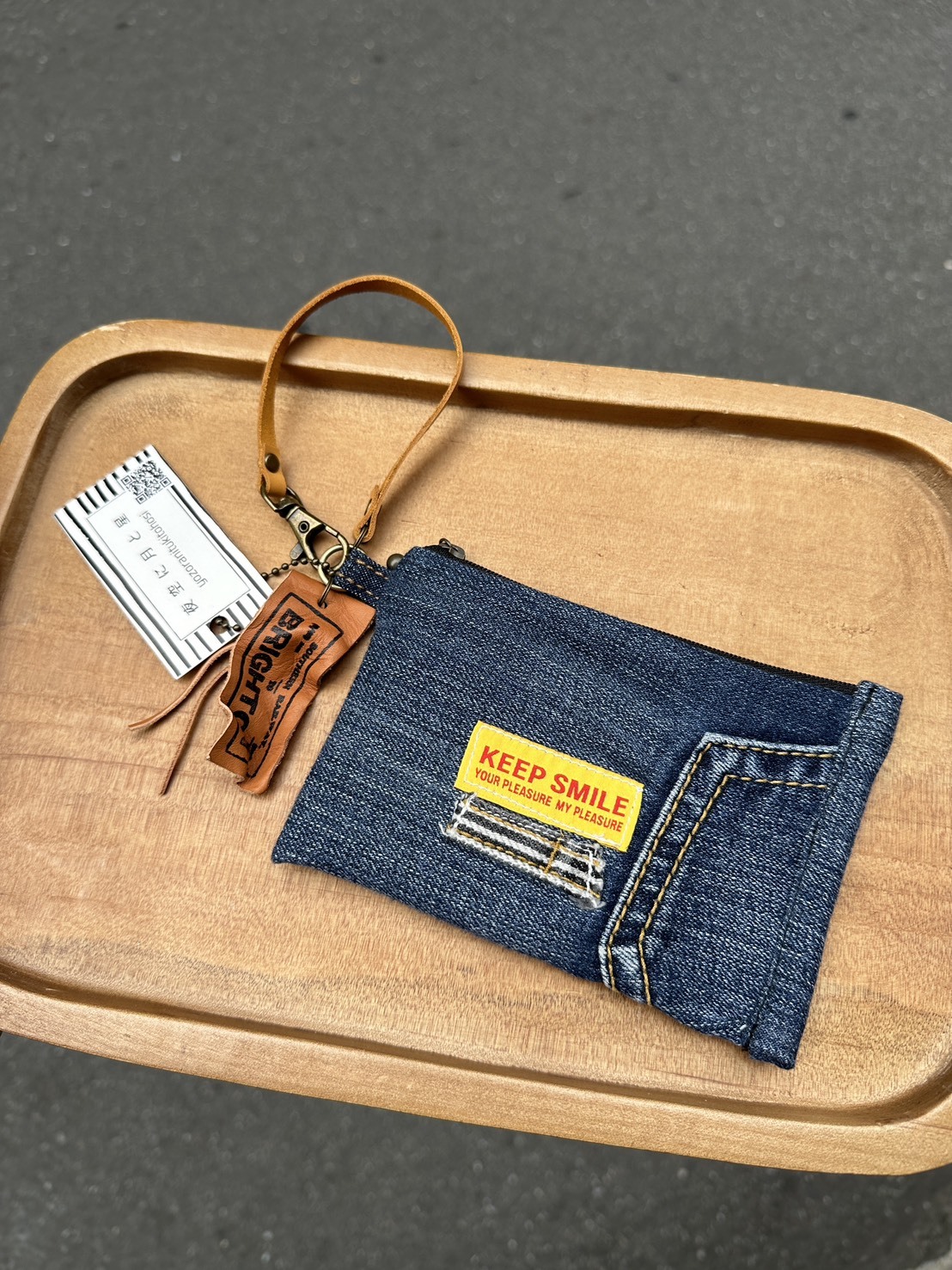 [夜空に月と星] 丹寧伸縮鑰匙票卡夾 | yozora01