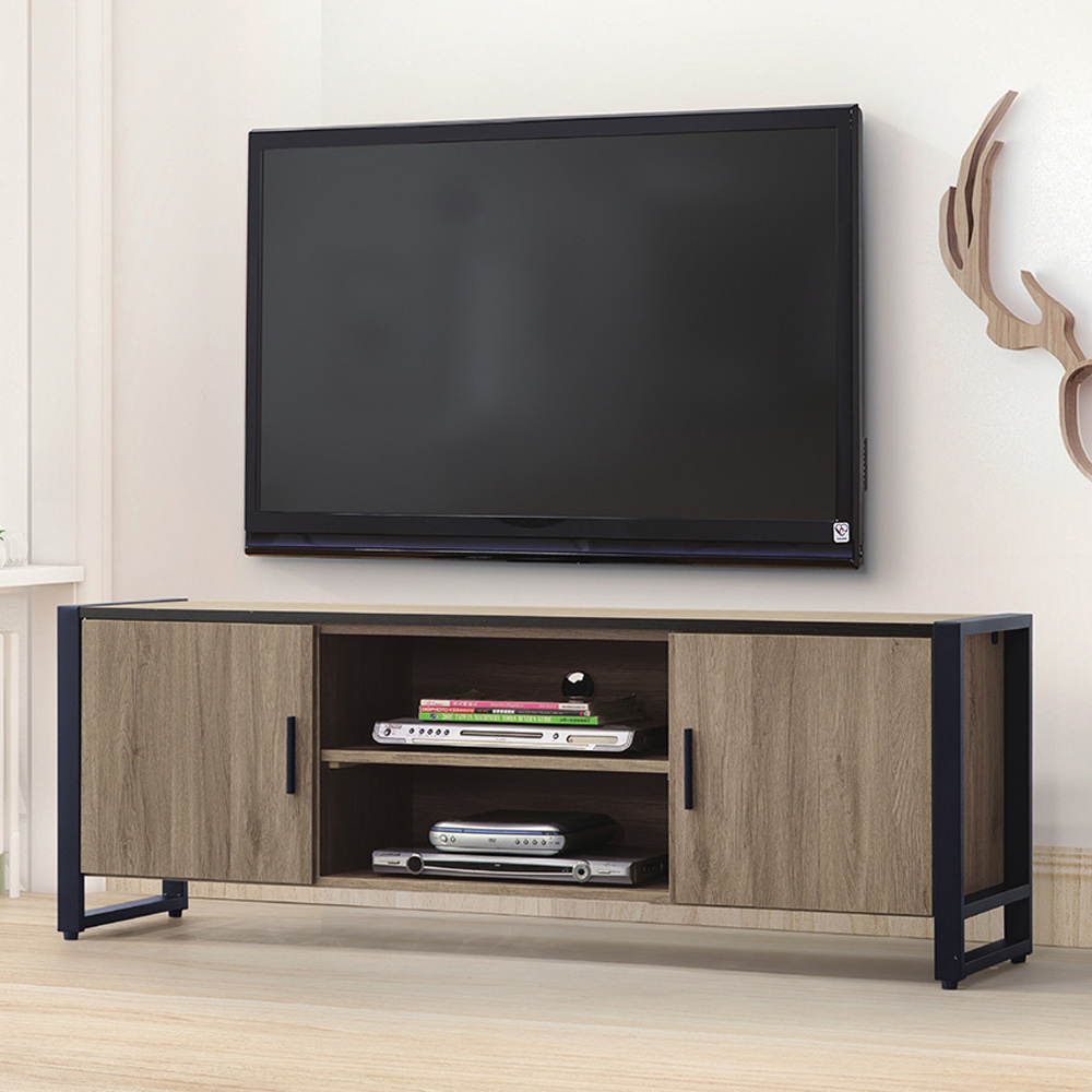 艾南5尺工業風電視櫃/長櫃/視聽櫃(灰橡色)