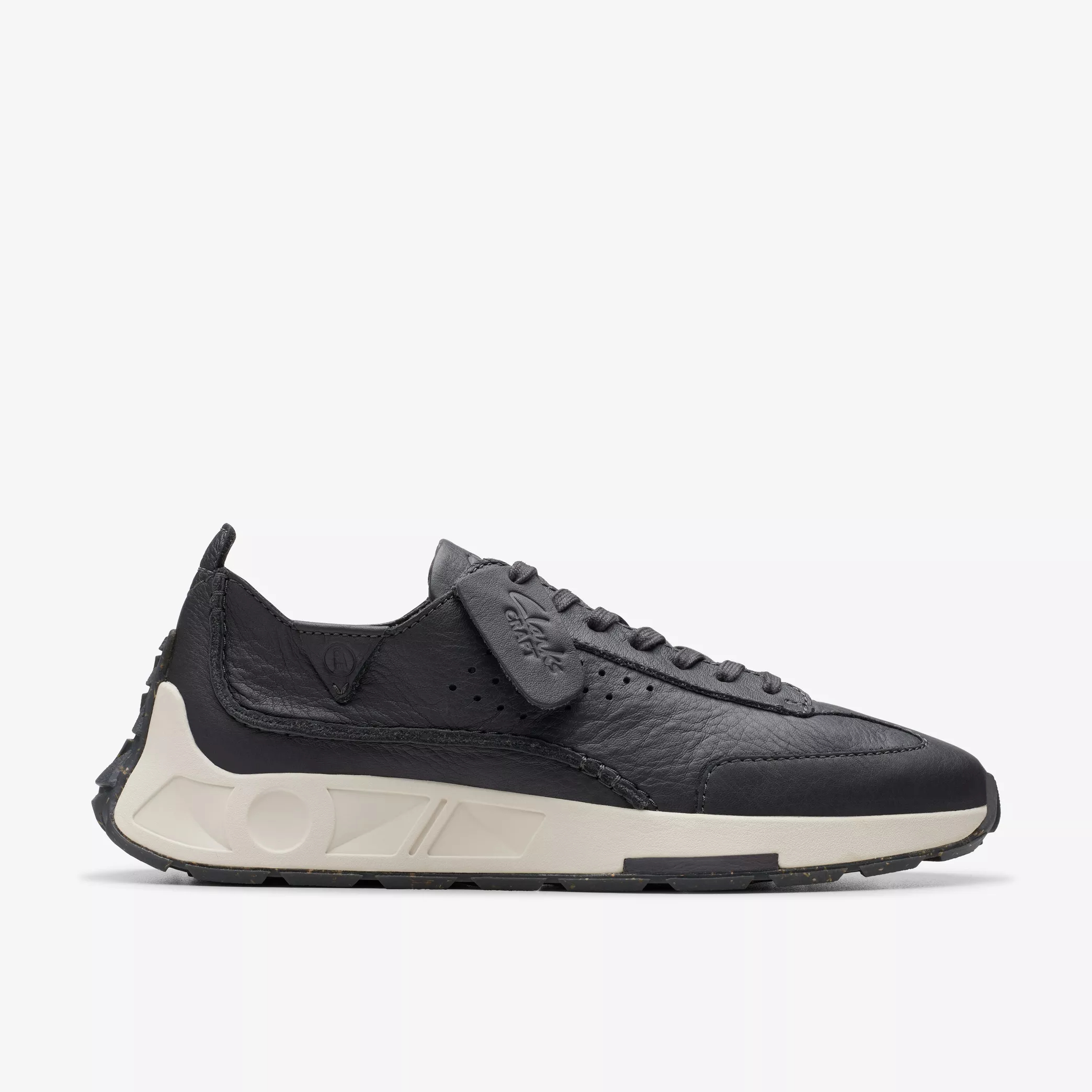 Clarks - Craft Speed Dark Grey Leather Sneakers 26176156-DK.GY