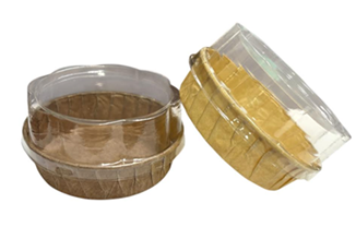 [ 包裝材料 ] 布朗尼派盤紙烤模-圓型(含透明蓋)90*25 mm