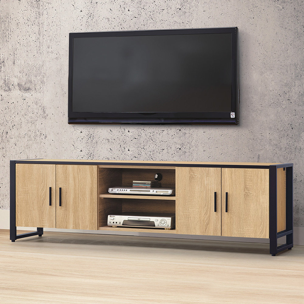 艾南6尺工業風電視櫃/長櫃/視聽櫃(梧桐色)