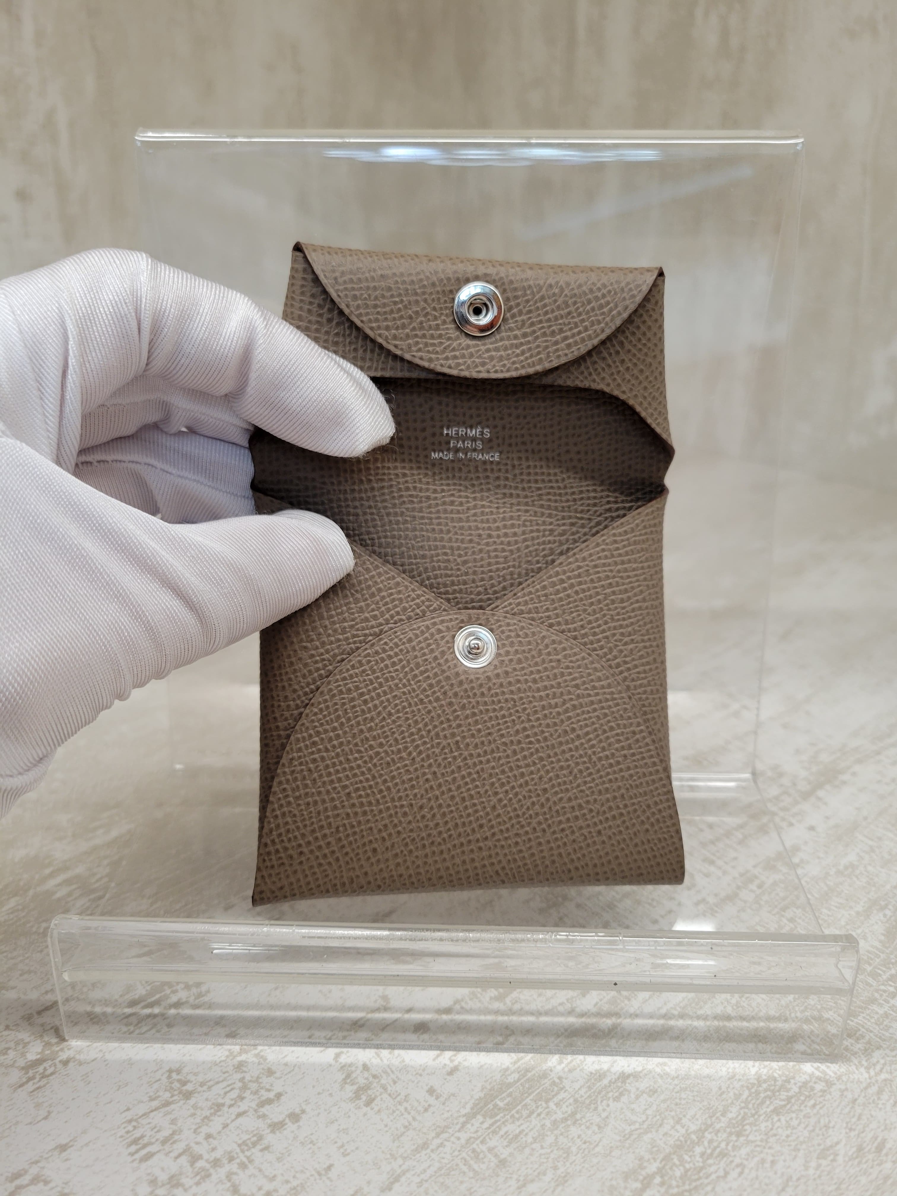 Hermes Bastia ETOUPE EPSOM 零錢包 大象灰