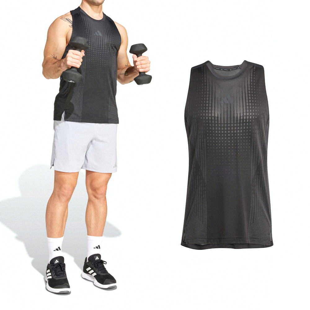 Adidas AirChill Tank 男款 黑色 三葉草 愛迪達 快乾 涼感 運動 背心 JI8198