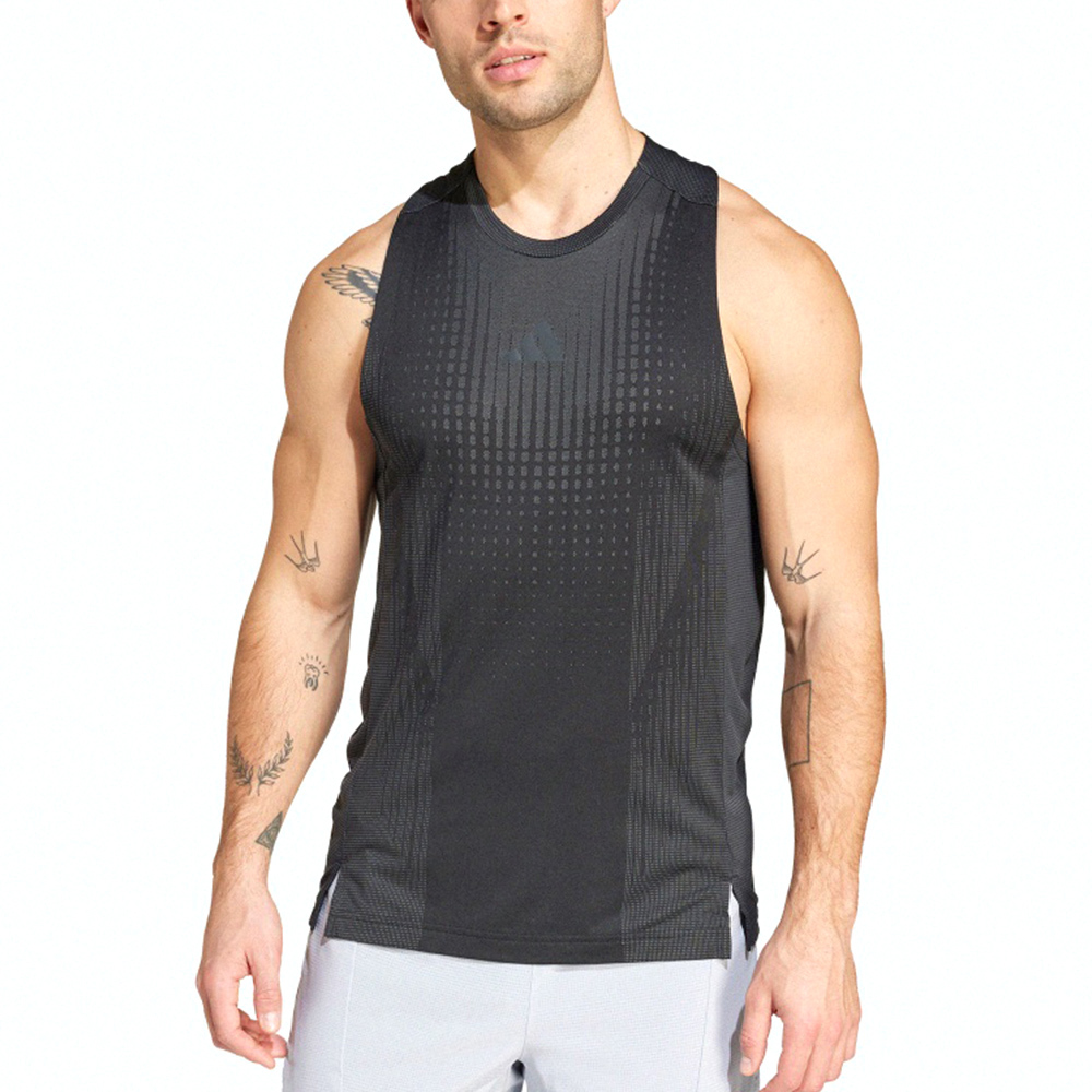 Adidas AirChill Tank 男款 黑色 三葉草 愛迪達 快乾 涼感 運動 背心 JI8198