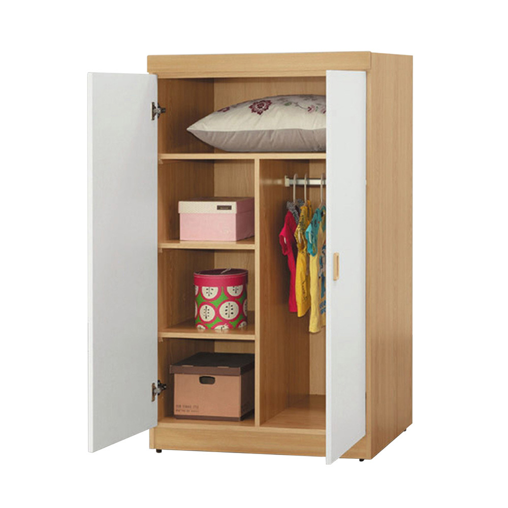 威森2.7尺二門衣櫃(單吊桿+四格)