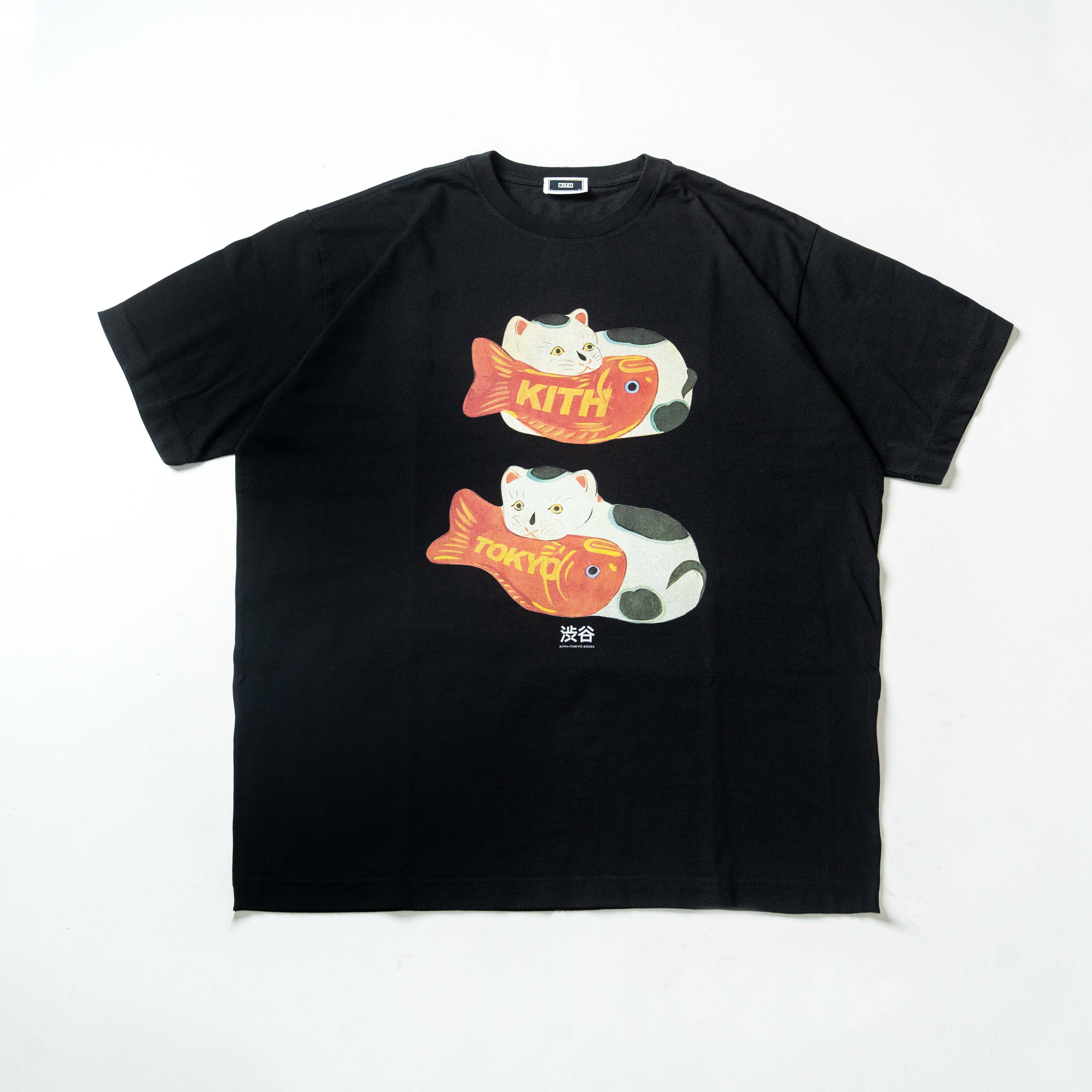 2025SS KITH TOKYO HUNTING CAT TEE 東京 限定 招財貓 魚 短T 現貨 KHM033800