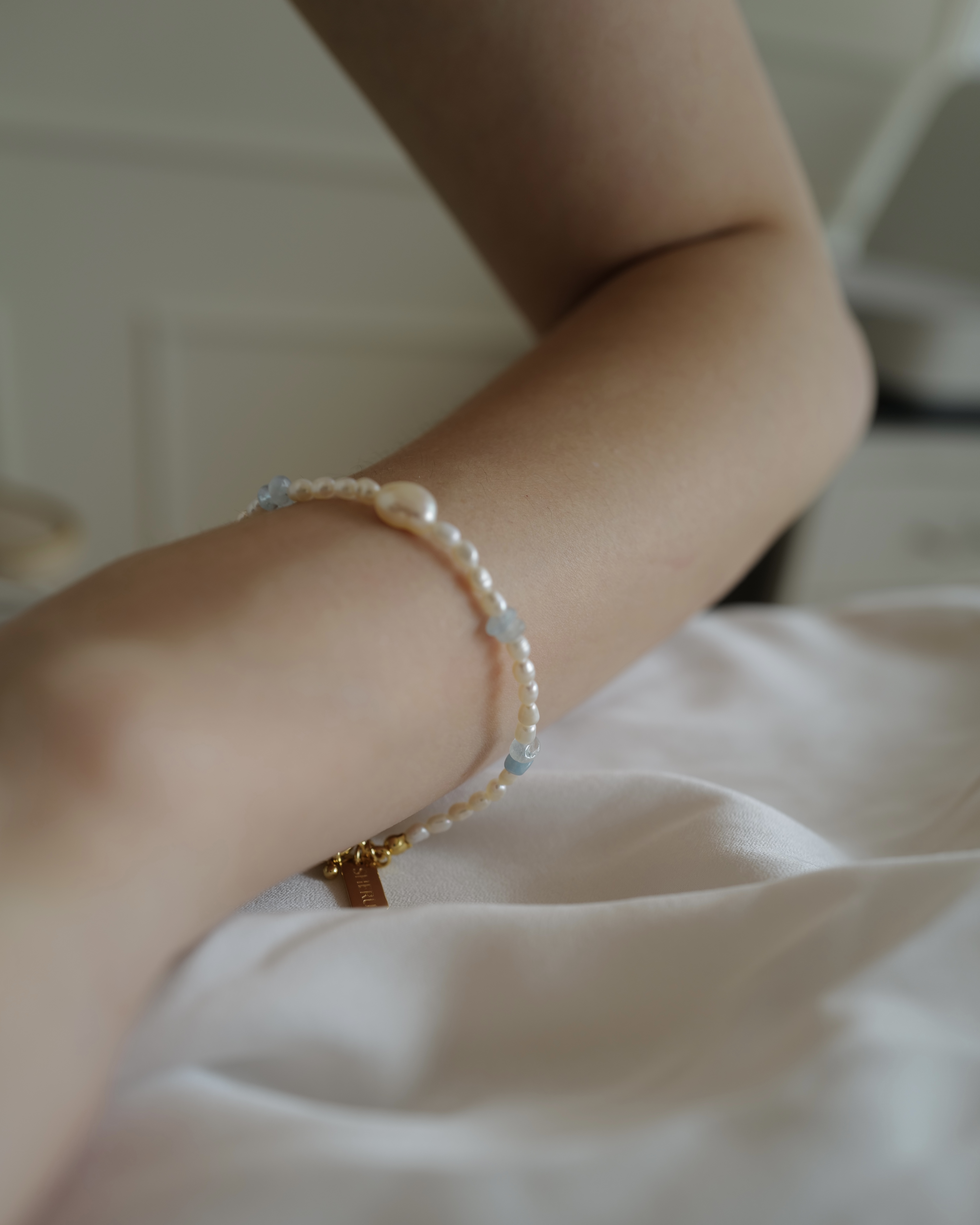 Aquamarine Pearls Bracelet｜海藍寶珍珠手鏈