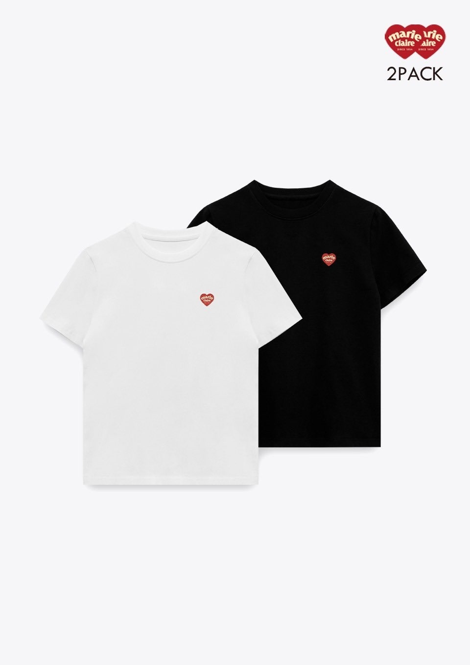 ★marie claire ★ 2PACK Marie Heart Regular Fit Short Sleeve marie claire - marie heart regular fit tshirt (2pack)