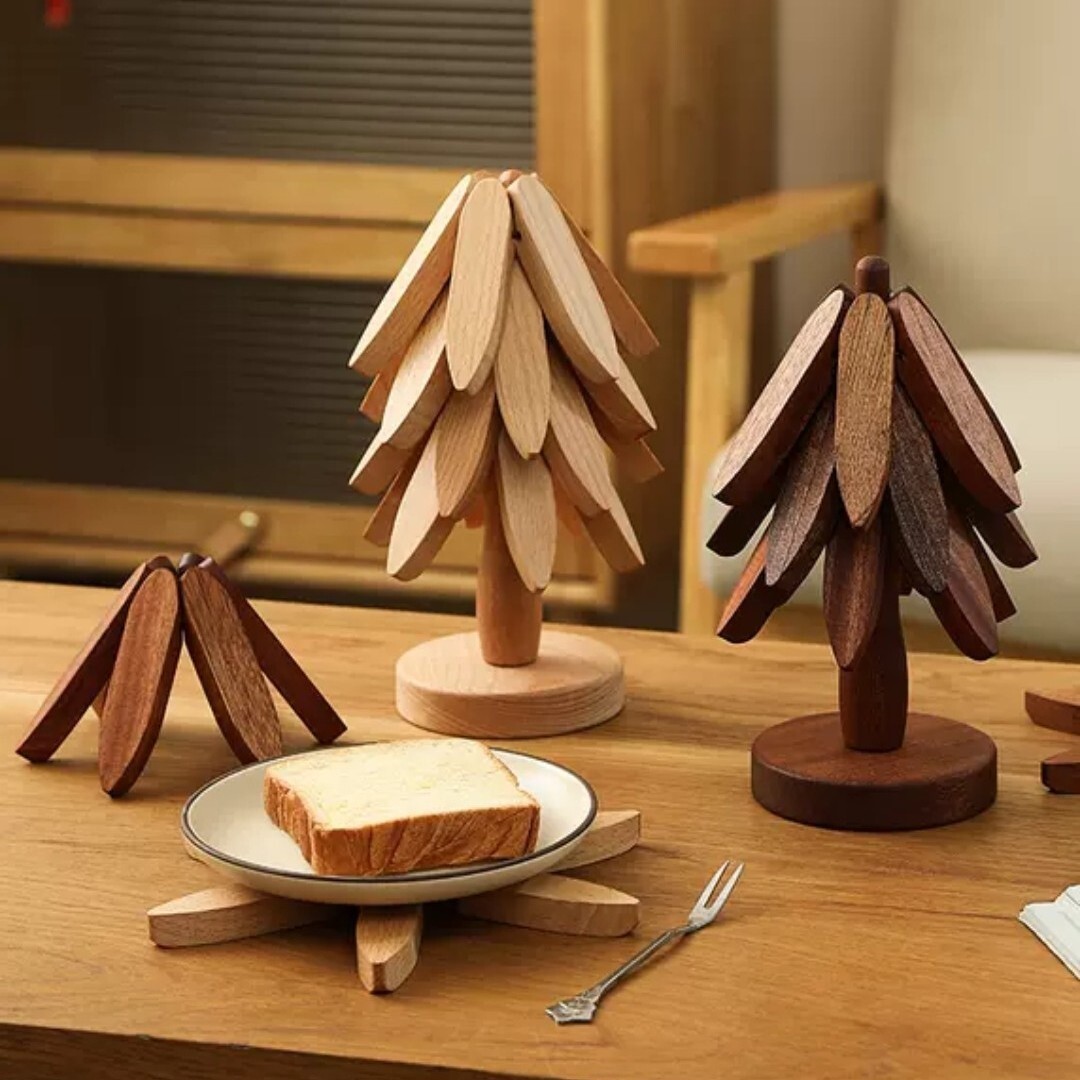 創意樹形實木隔熱墊