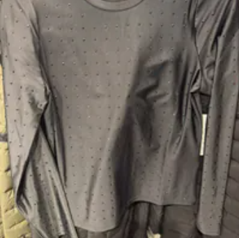 [S] DKNY BLACK TRICOT STUDDED TOP, DJ4T1000-BLK [FINAL SALE] (SD1305)