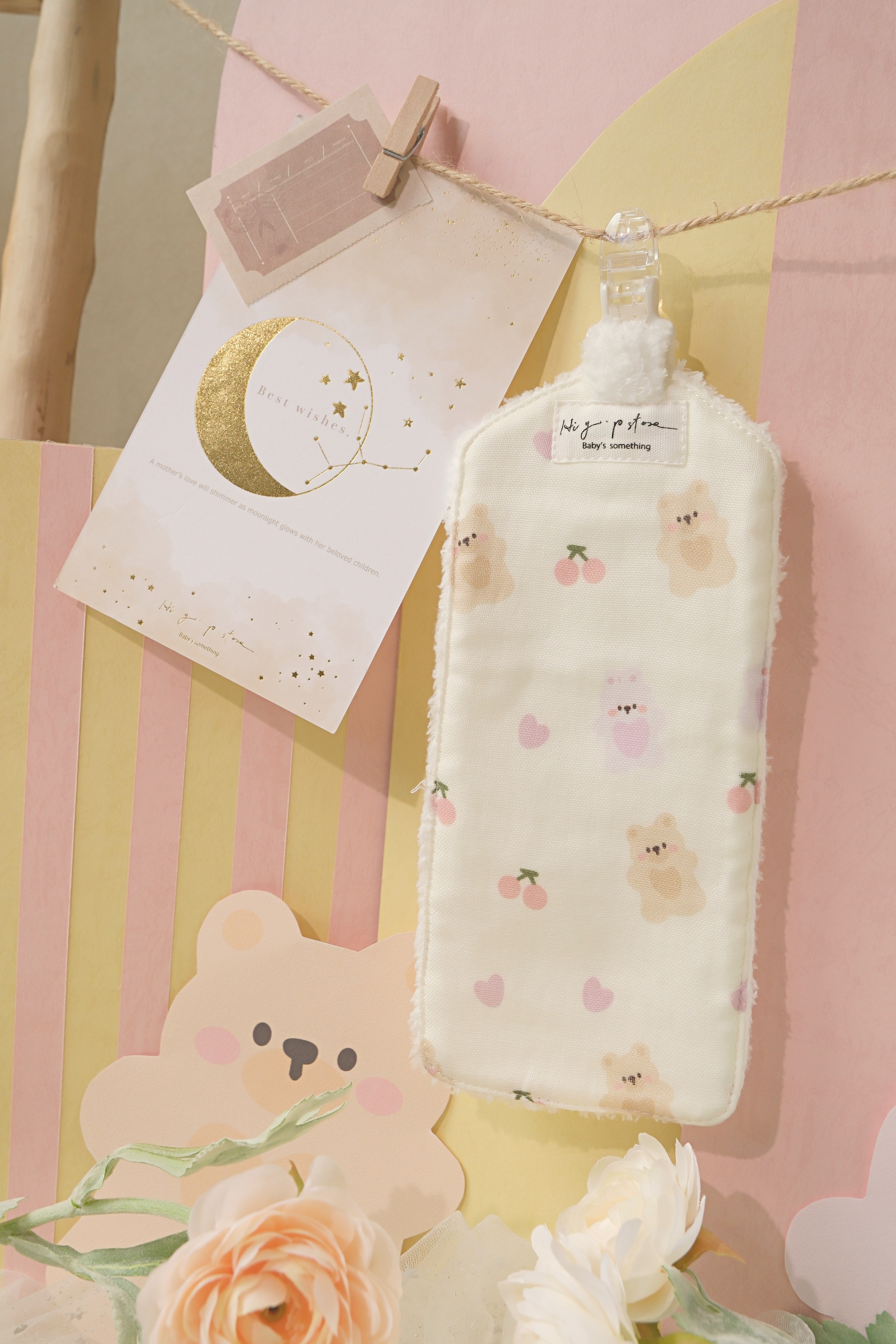 Hi Y.P store-手作手帕夾-獨家設計款-軟糖熊兔