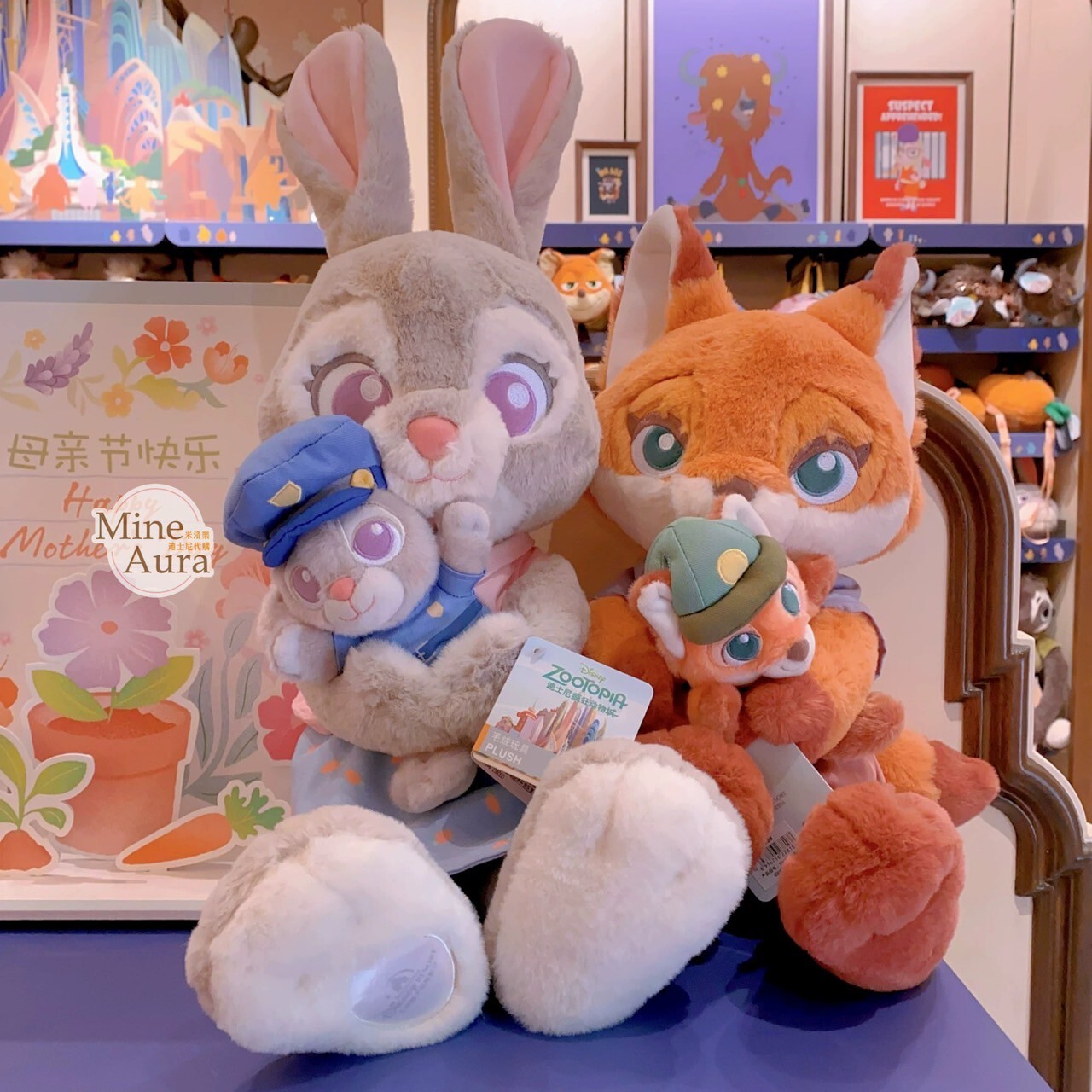 母親節限定 哈茱蒂 Judy 兔 胡尼克 Nick 絨毛 娃娃 玩偶 動物方城市 Zootopia -上海迪士尼樂園