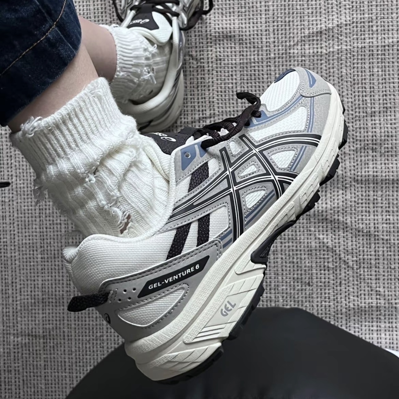 ASICS GEL-VENTURE 6 灰藍 白灰 復古 慢跑鞋 亞瑟士 女鞋 1012B359-103