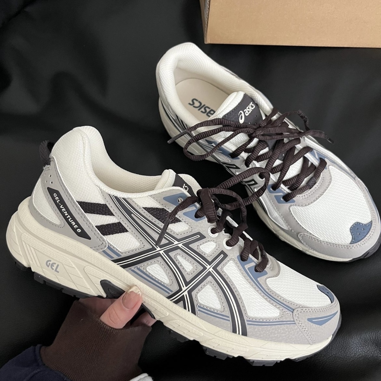 ASICS GEL-VENTURE 6 灰藍 白灰 復古 慢跑鞋 亞瑟士 女鞋 1012B359-103