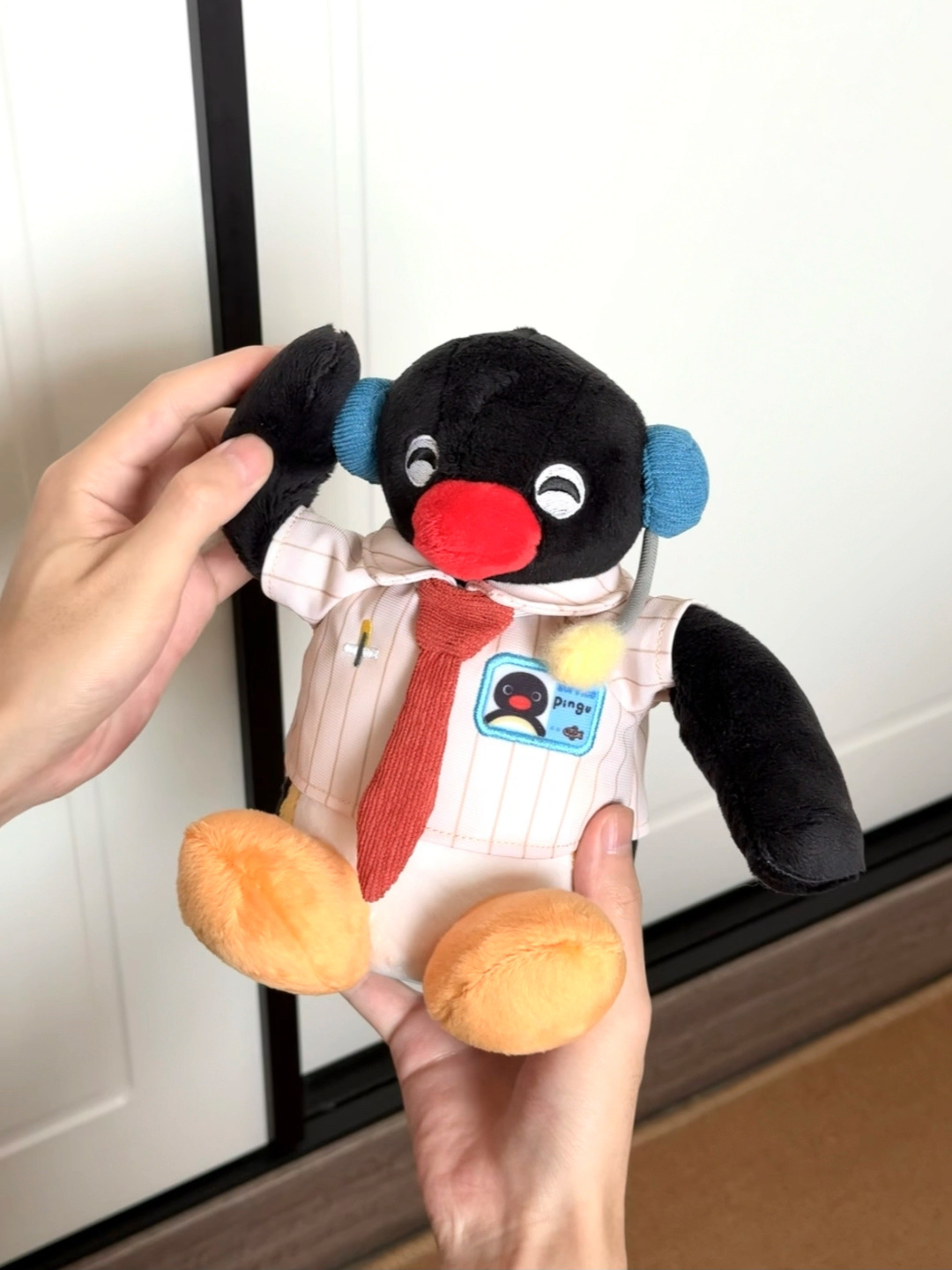 PINGU 企鵝家族 正版授權 通訊系列 PINGA 吊飾 鑰匙圈 接線員 公仔 / 預購