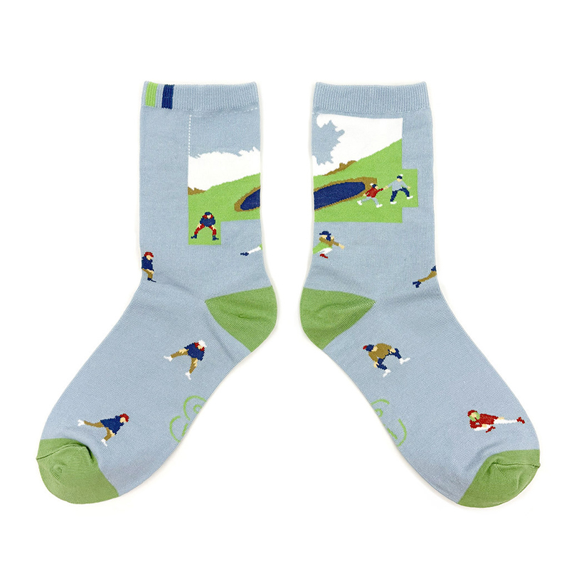 [Empty Cones] Blue Jiaming Lake Crew Socks