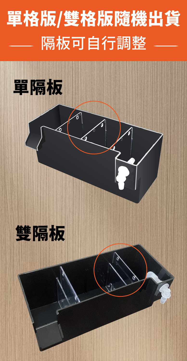 單格版/雙格版隨機出貨，隔板可自行調整