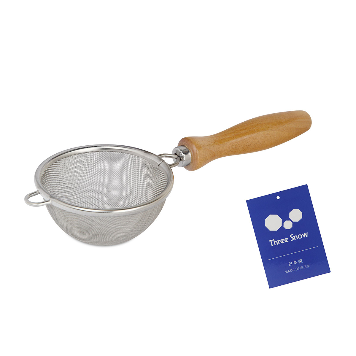 日本 三雪 Three Snow 淺茶隔連木柄 -10169