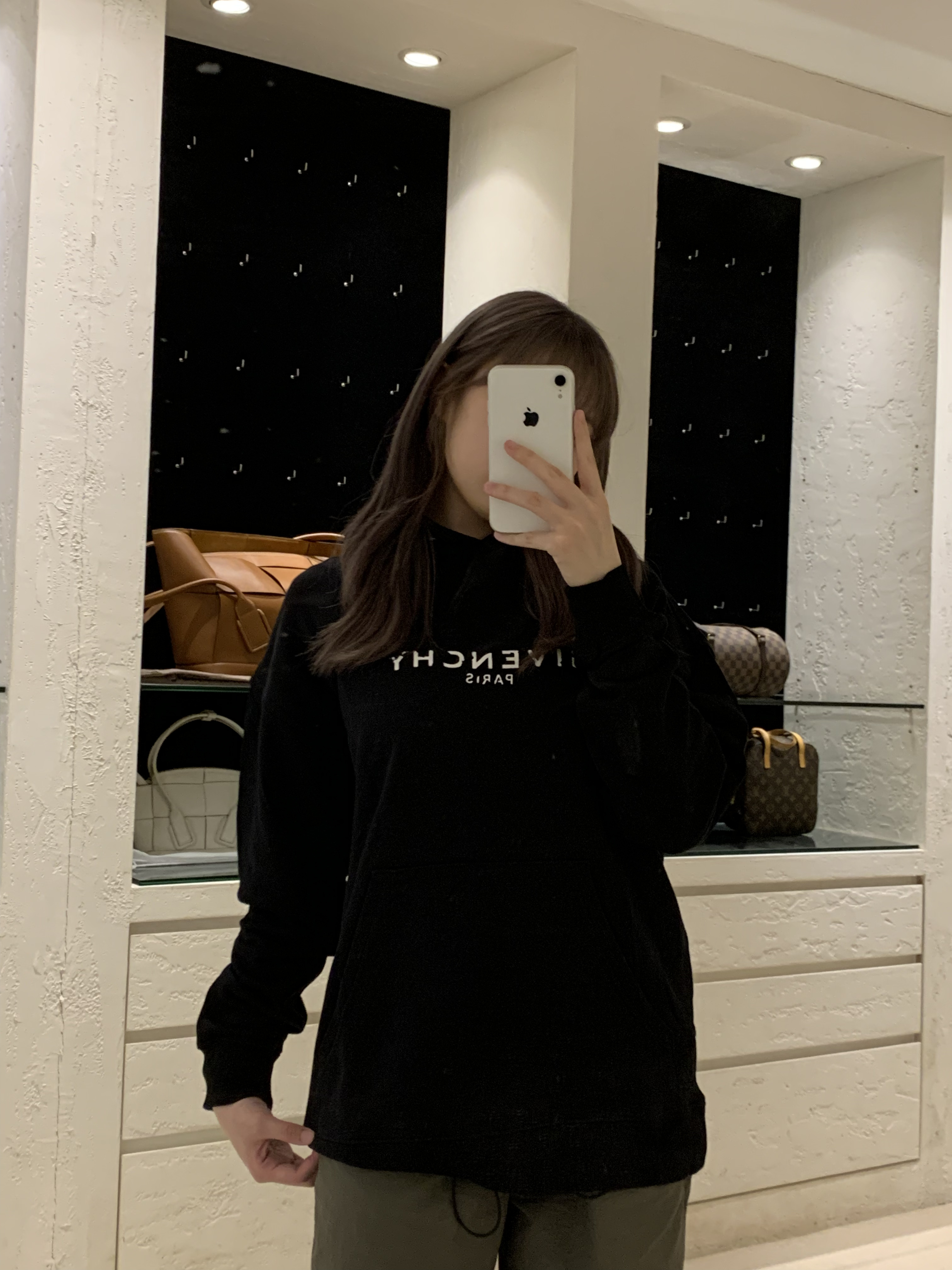 GIVENCHY FW22 Logo印花休閒連帽衛衣 黑色