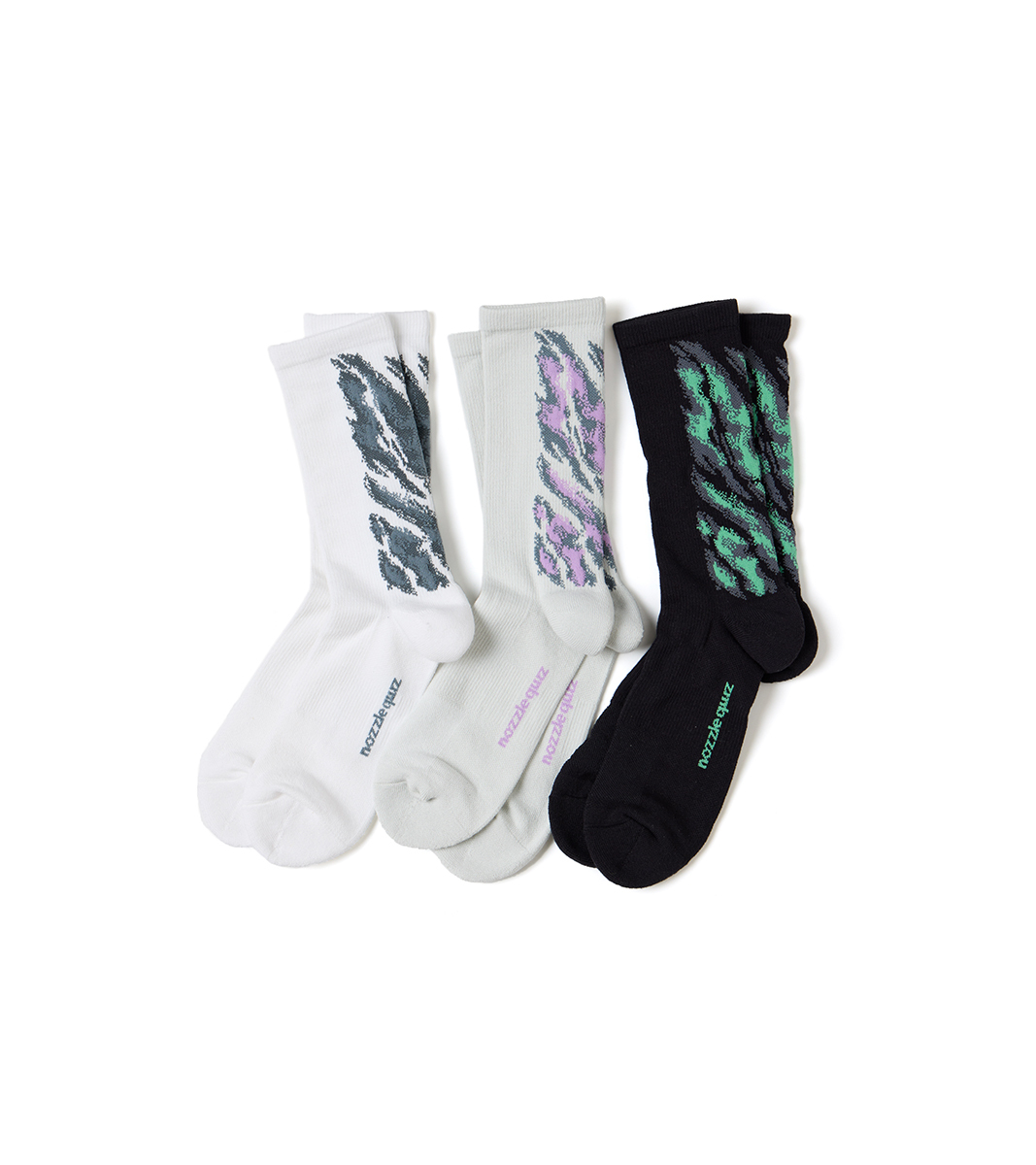 nozzle quiz®｜LANDING 中高筒休閒襪 (冰黑、冰白、冰粉)