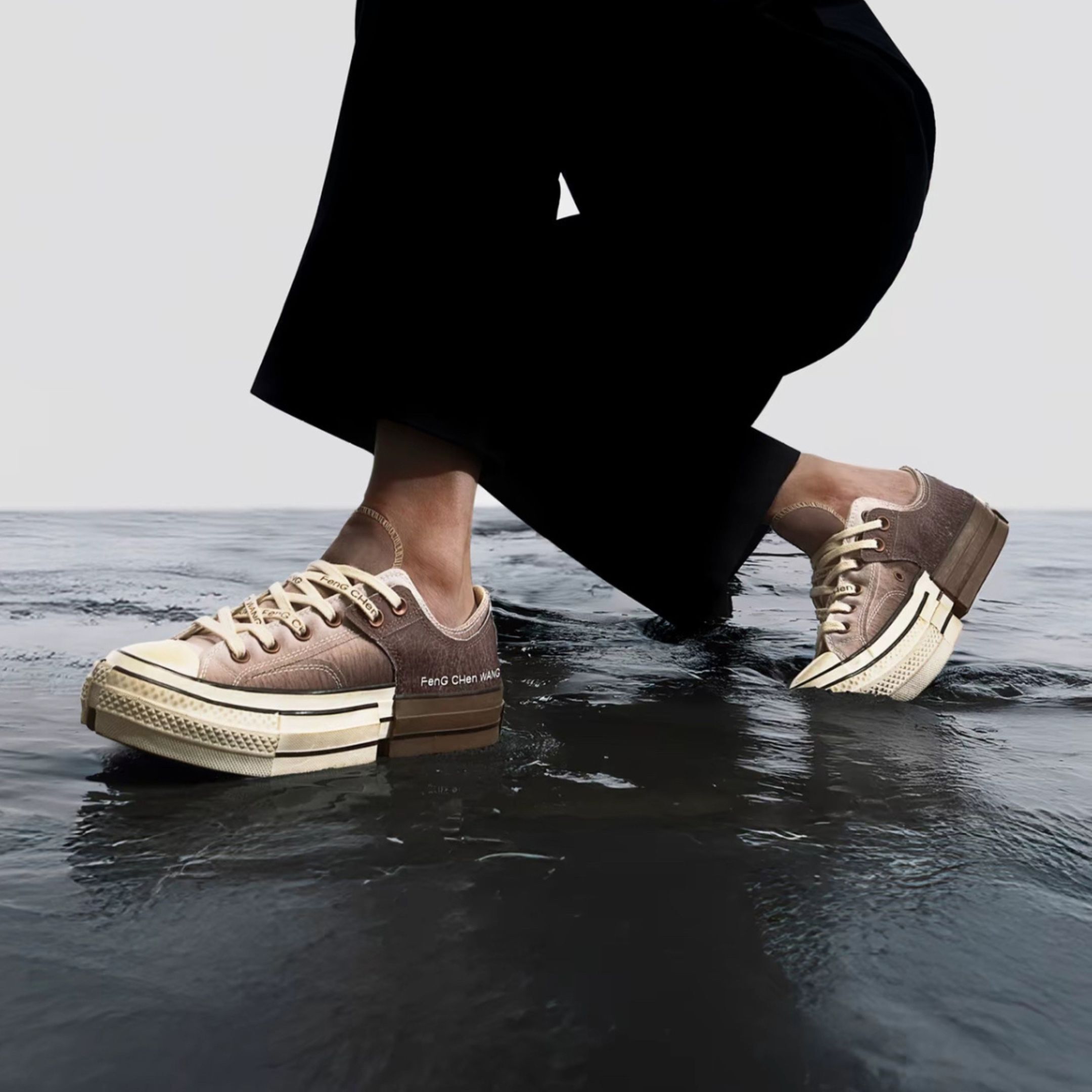 NICEDAY 代購 Feng Chen Wang 王逢陳 x Converse Chunk 解構 聯名 藍色 大地色