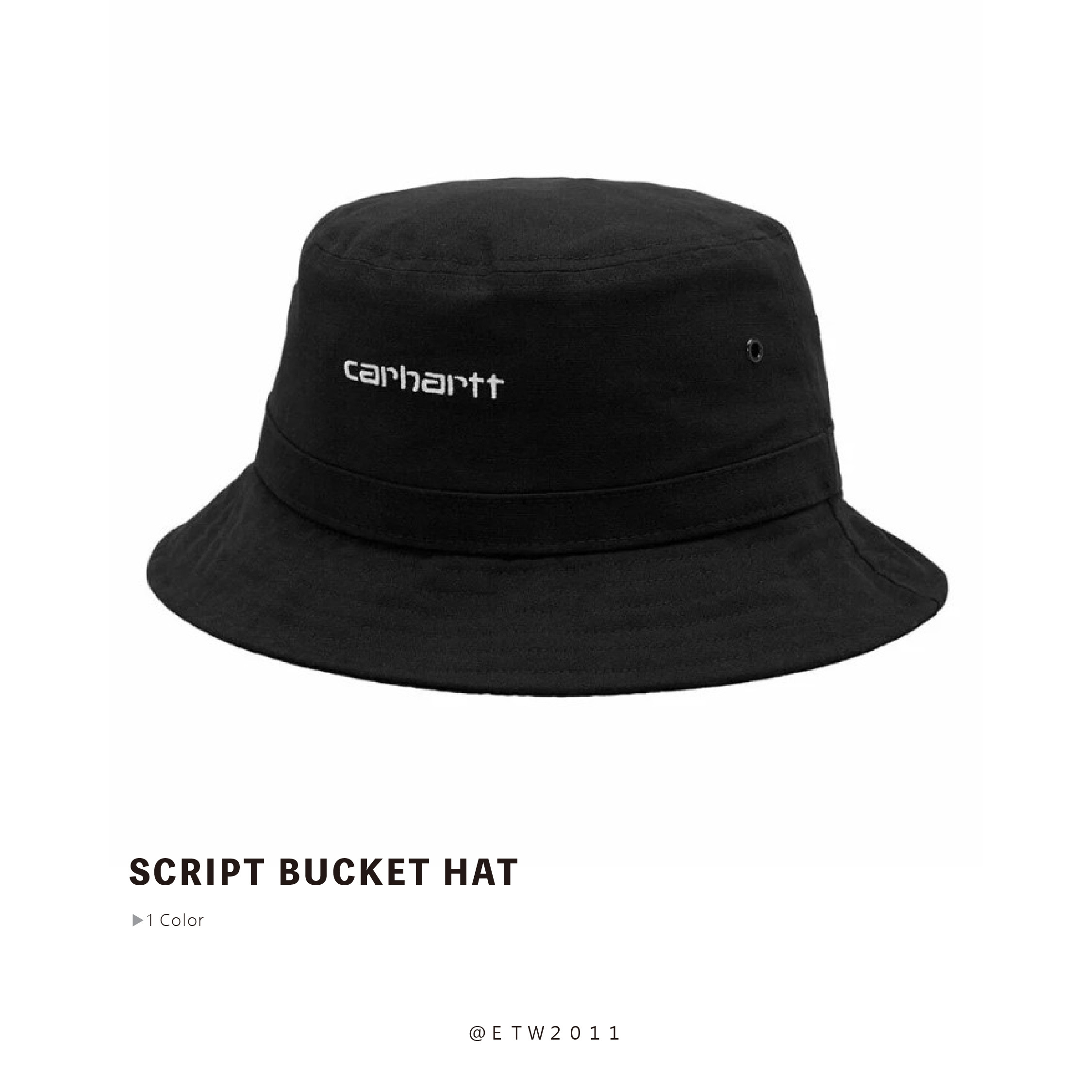 ☆ETW☆【EASY TO WEAR】歐版 Carhartt WIP Script Bucket Hat 漁夫帽 黑色 土黃 現貨