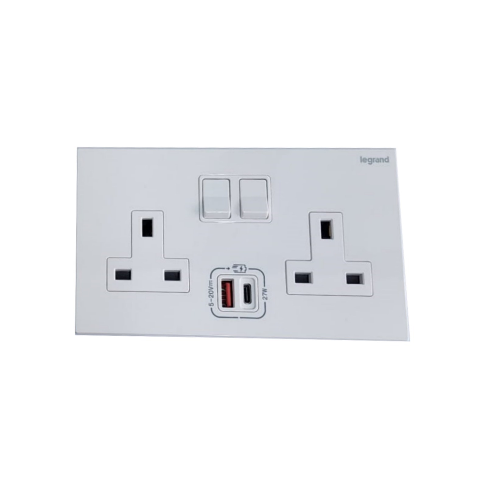 SO-029 Legrand Galion 13A 孖位蘇有掣連Type C + USB 插座 (白色)