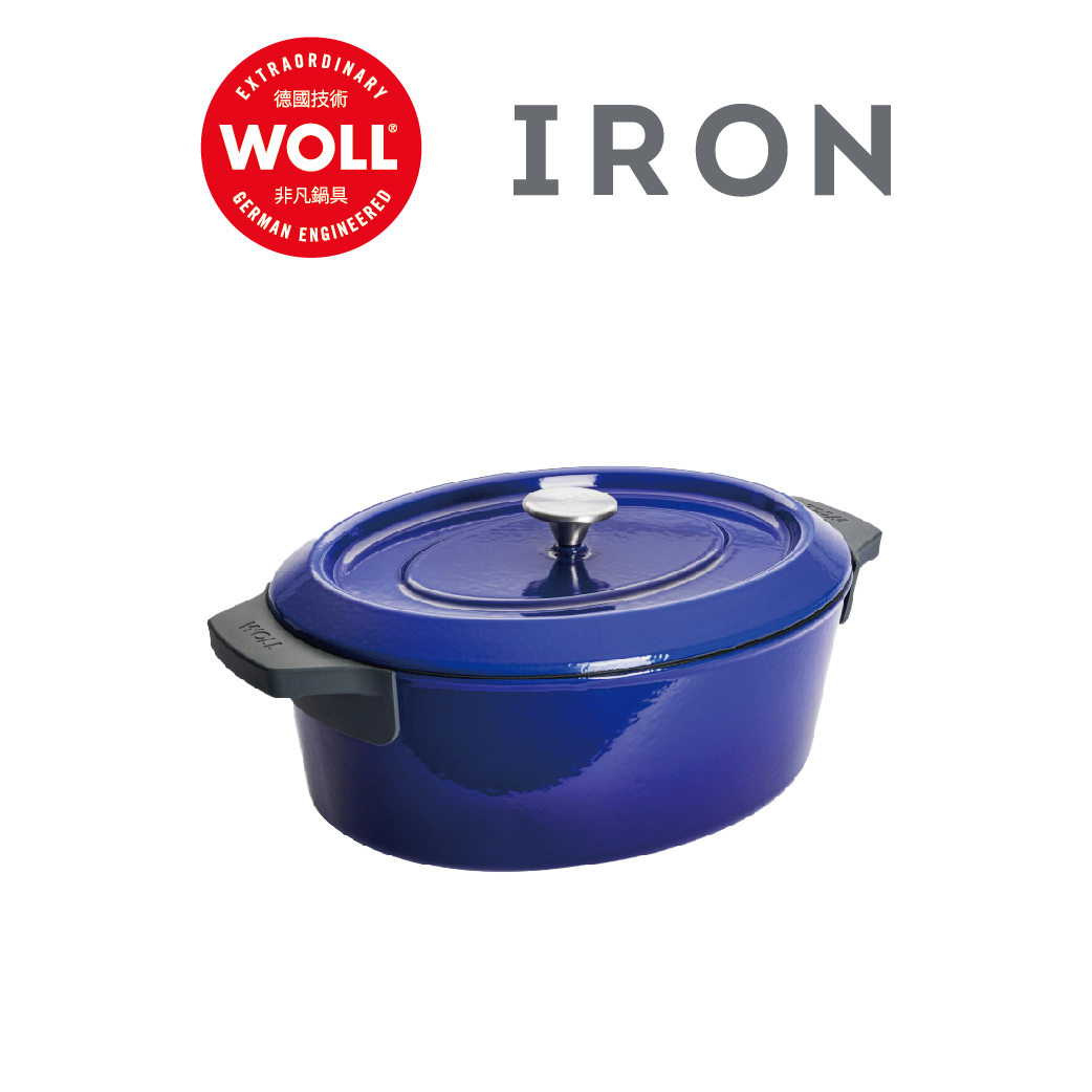 WOLL 琺瑯鑄鐵系列 - 34x28cm橢圓形烤焗鍋(連蓋)